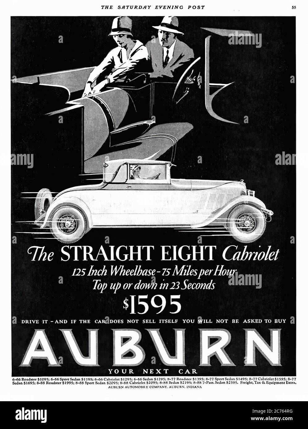 Auburn Cars From 1927 - Vintage car advertising Stock Photo - Alamy