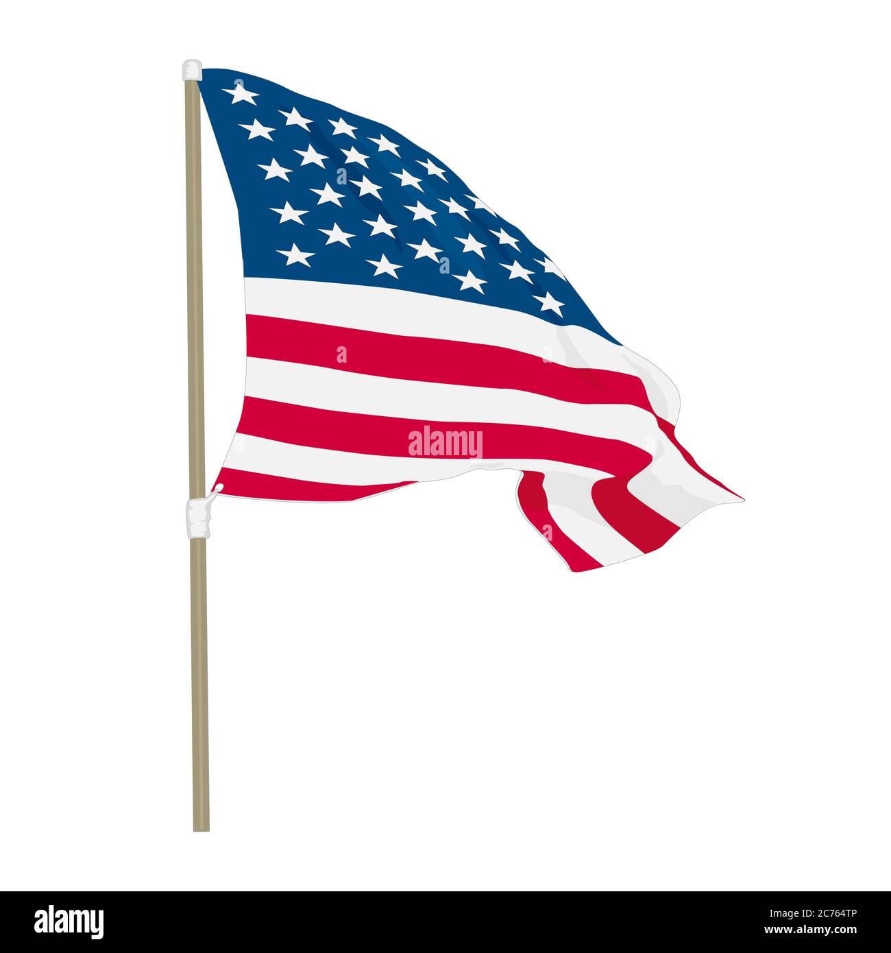 USA flag waving on the wind, Vector Illustration EPS10 Stock Vector Image &  Art - Alamy