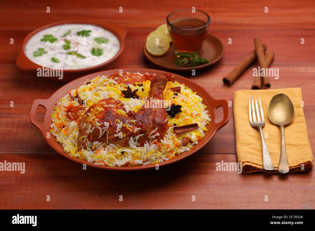 Chicken biryani ,Tandoori chicken biryani with basmathi rice and raita