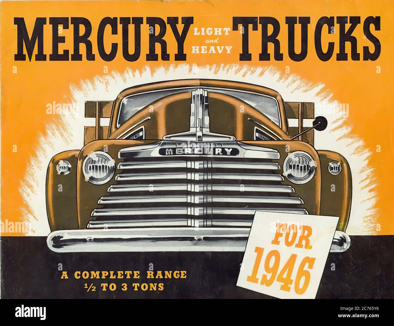 Mercury Trucks  From 1946 - Vintage car advertising Stock Photo