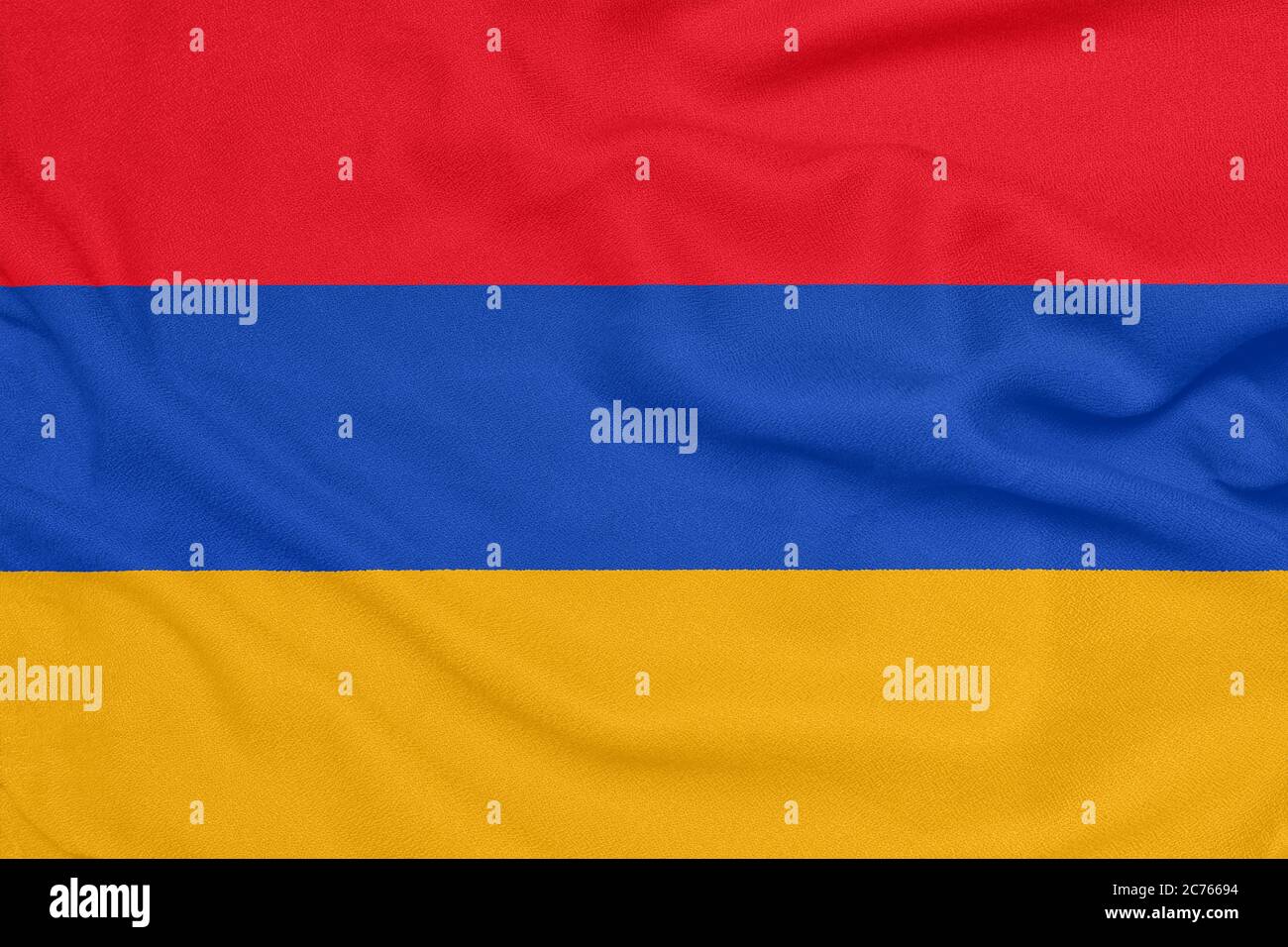 Flag of Armenia on textured fabric. Patriotic symbol Stock Photo - Alamy