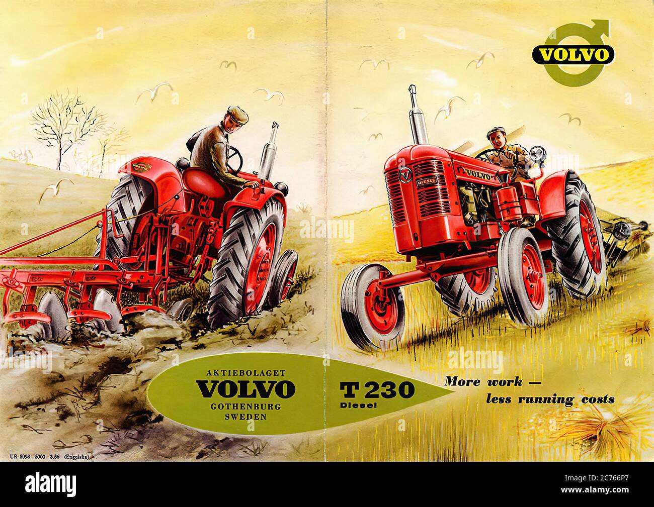 Volvo Bm T230 Traktor Reklam Av 1956 - Vintage car advertising Stock Photo
