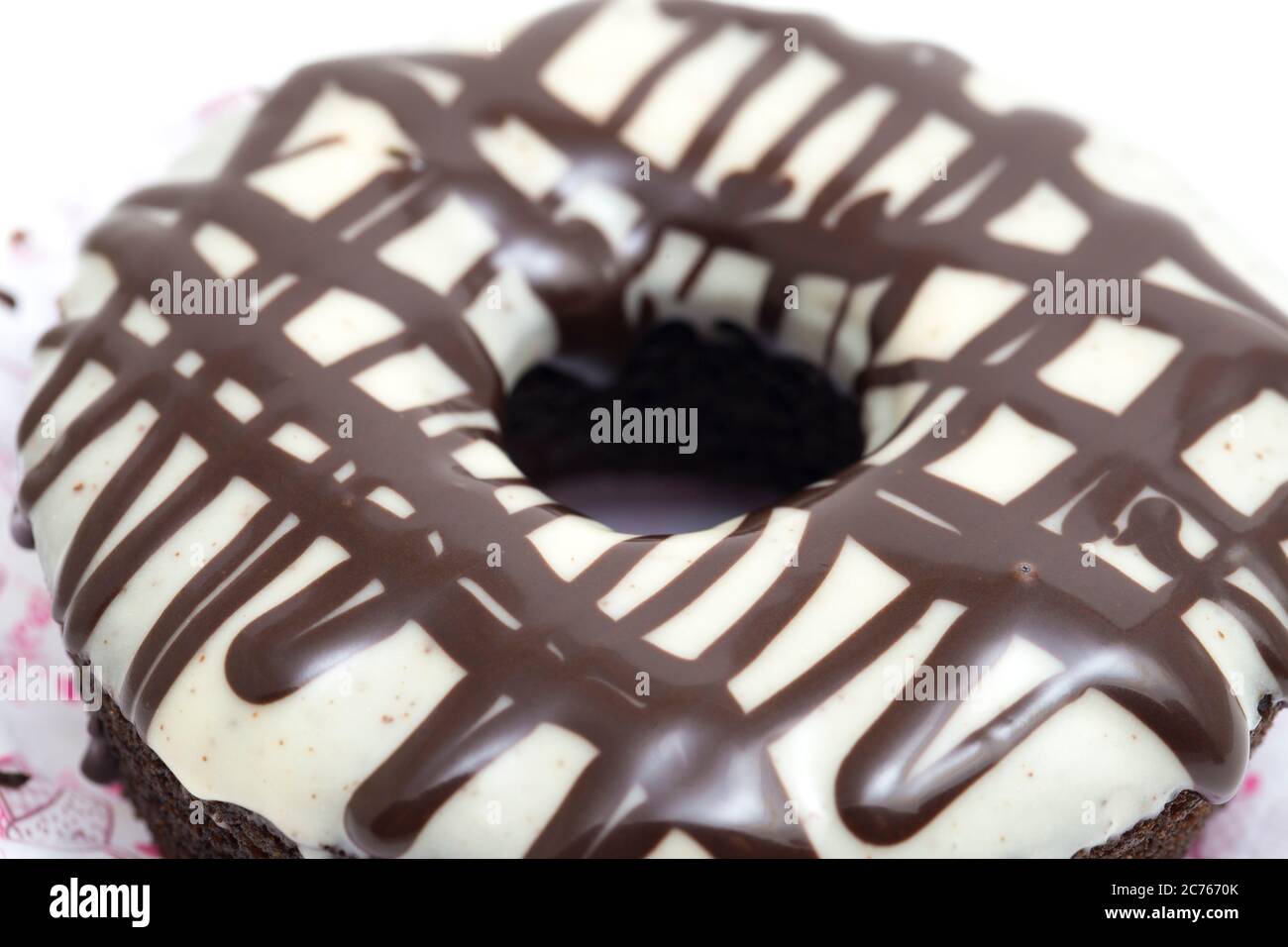 Delicious Brownies donut isolated on white background Stock Photo