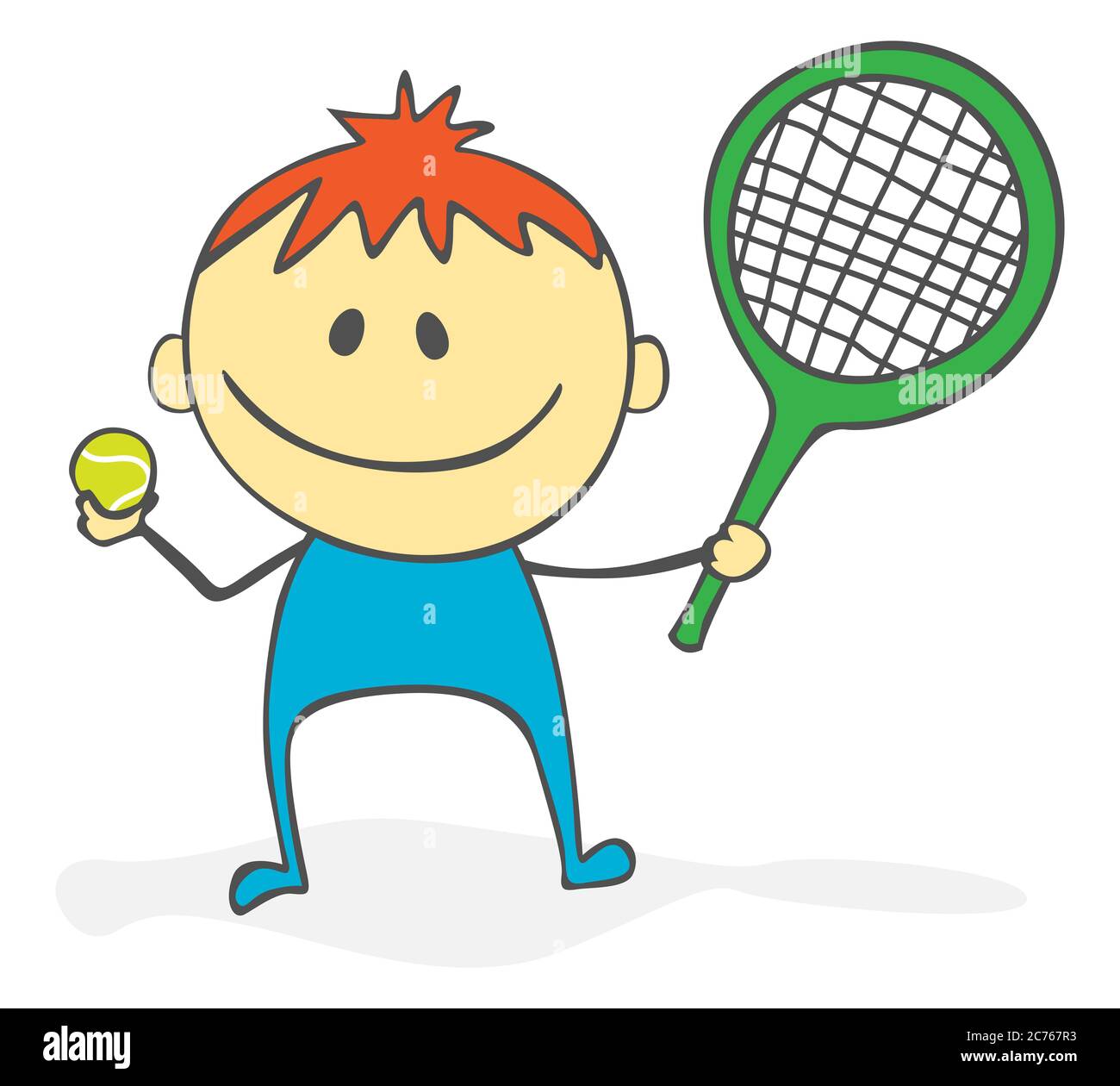 Illustration cute happy tennis ball hi-res stock photography and images -  Alamy