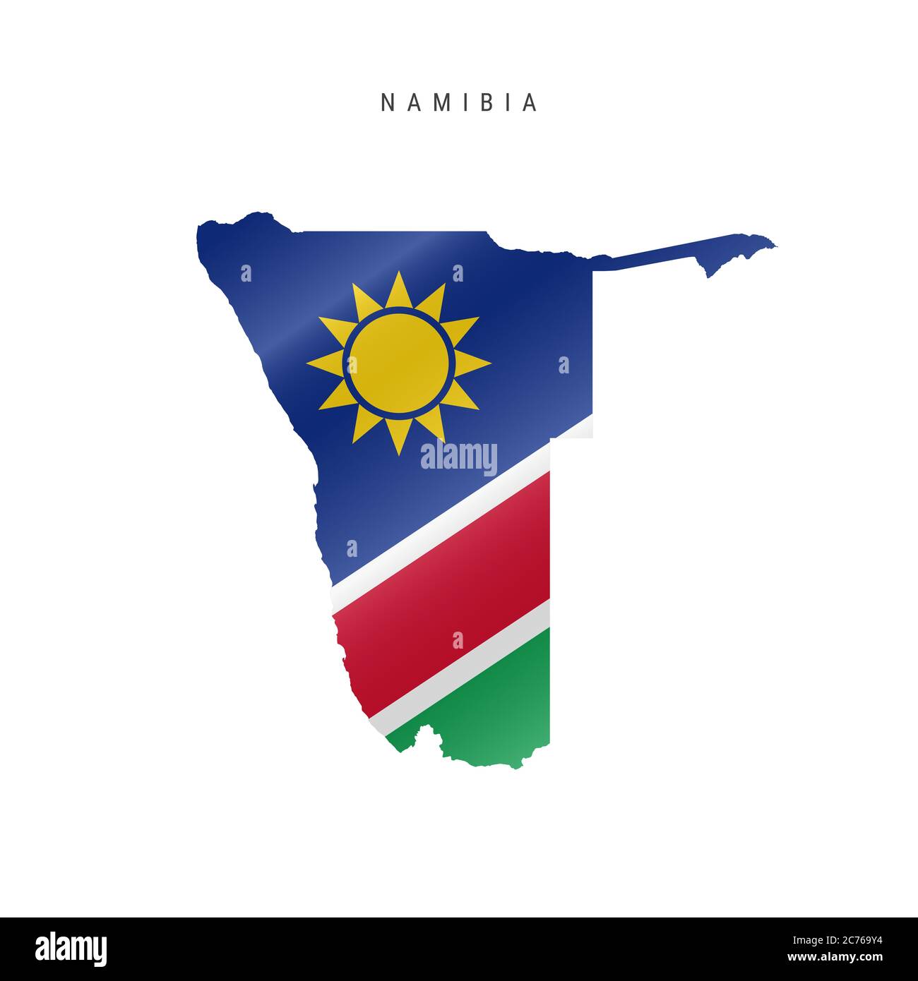 Detailed waving flag map of Namibia. map with masked flag Stock Photo ...