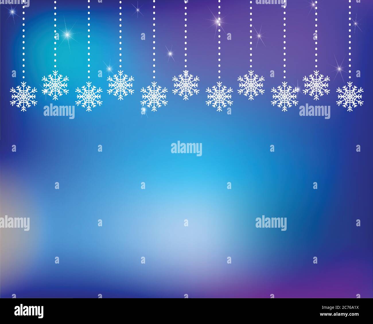Blue winter background with snowflakes, sparkles. Stock Vector