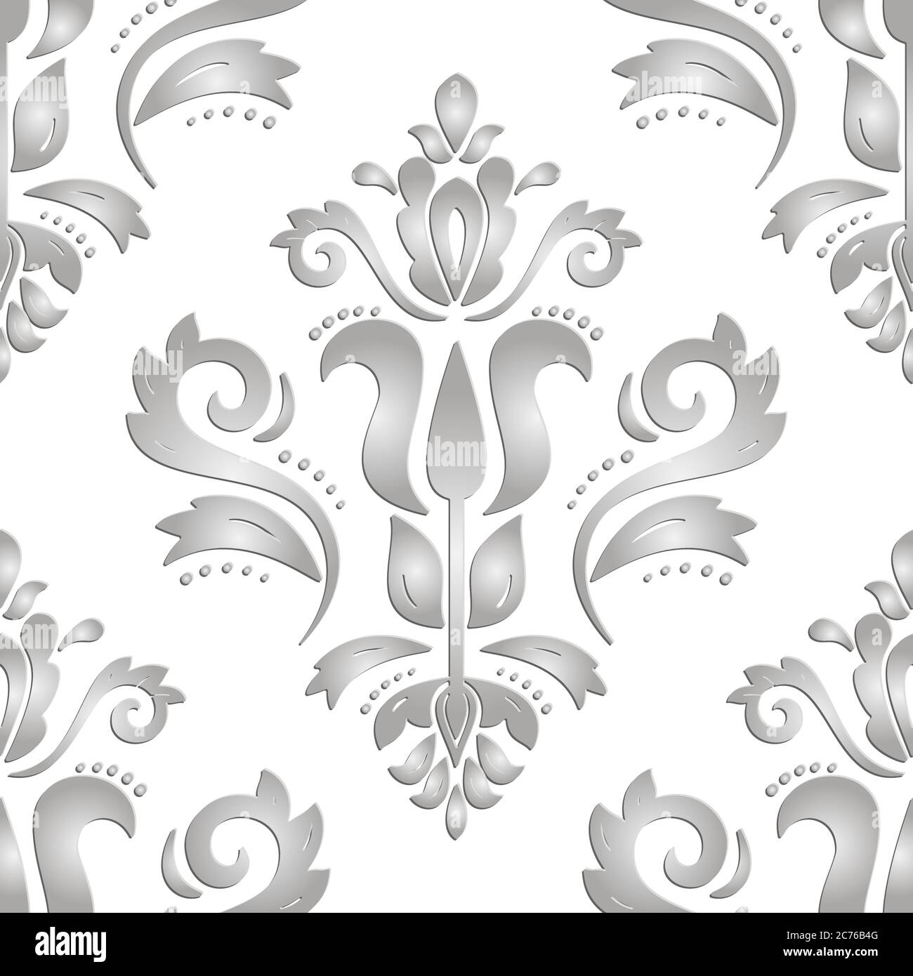 Seamless Vector Oriental Pattern With 3D Elements Stock Vector