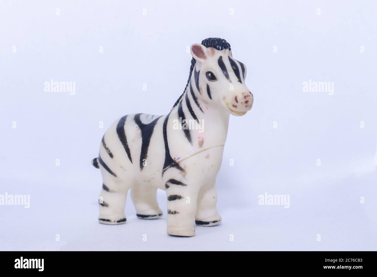 Child zebra toy on isolated white background Stock Photo