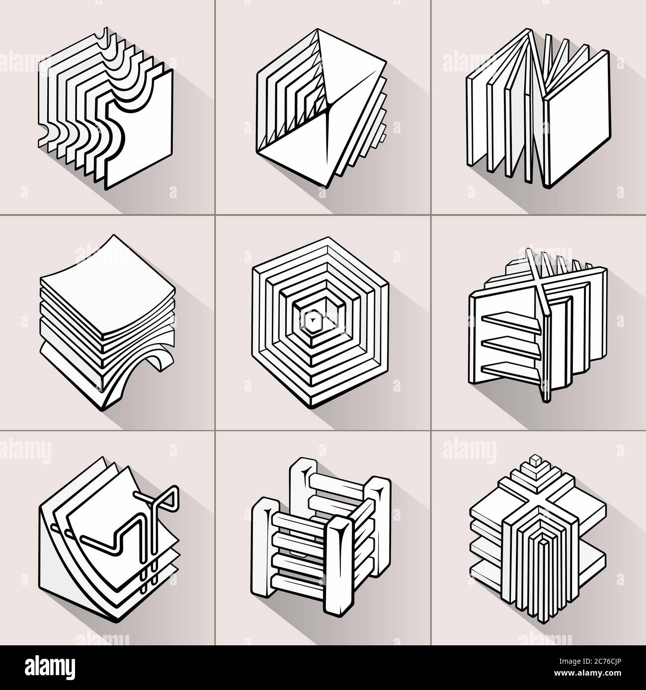Set of 3D geometric shapes cube designs Stock Vector Image & Art - Alamy