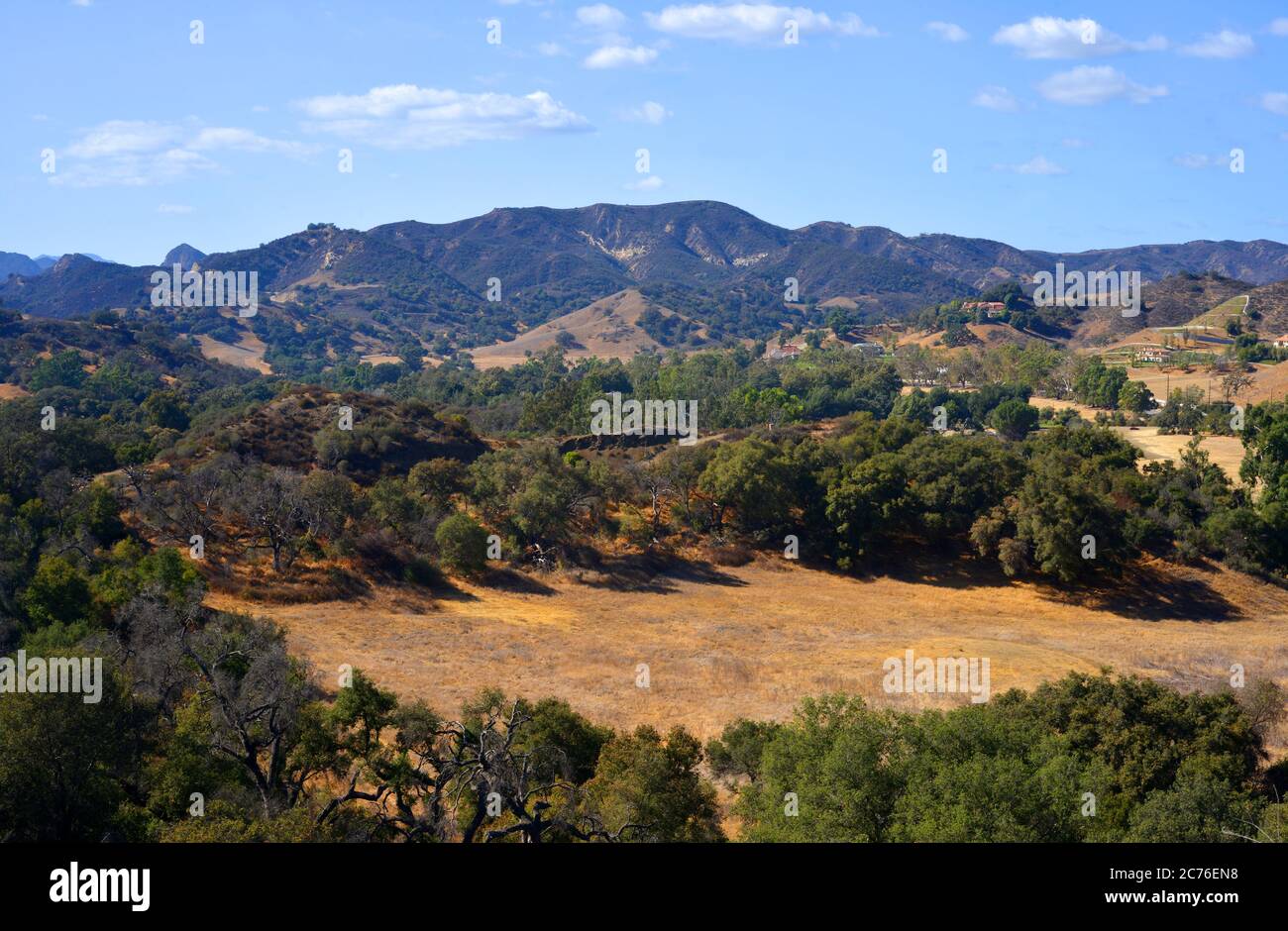 Scenic mountains landscape at Mulholland corridor overlook, Calabasas