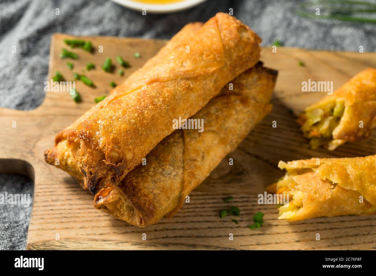 Homemade Chinese Vegetable Egg Rolls with Dipping Sauce Stock Photo Alamy