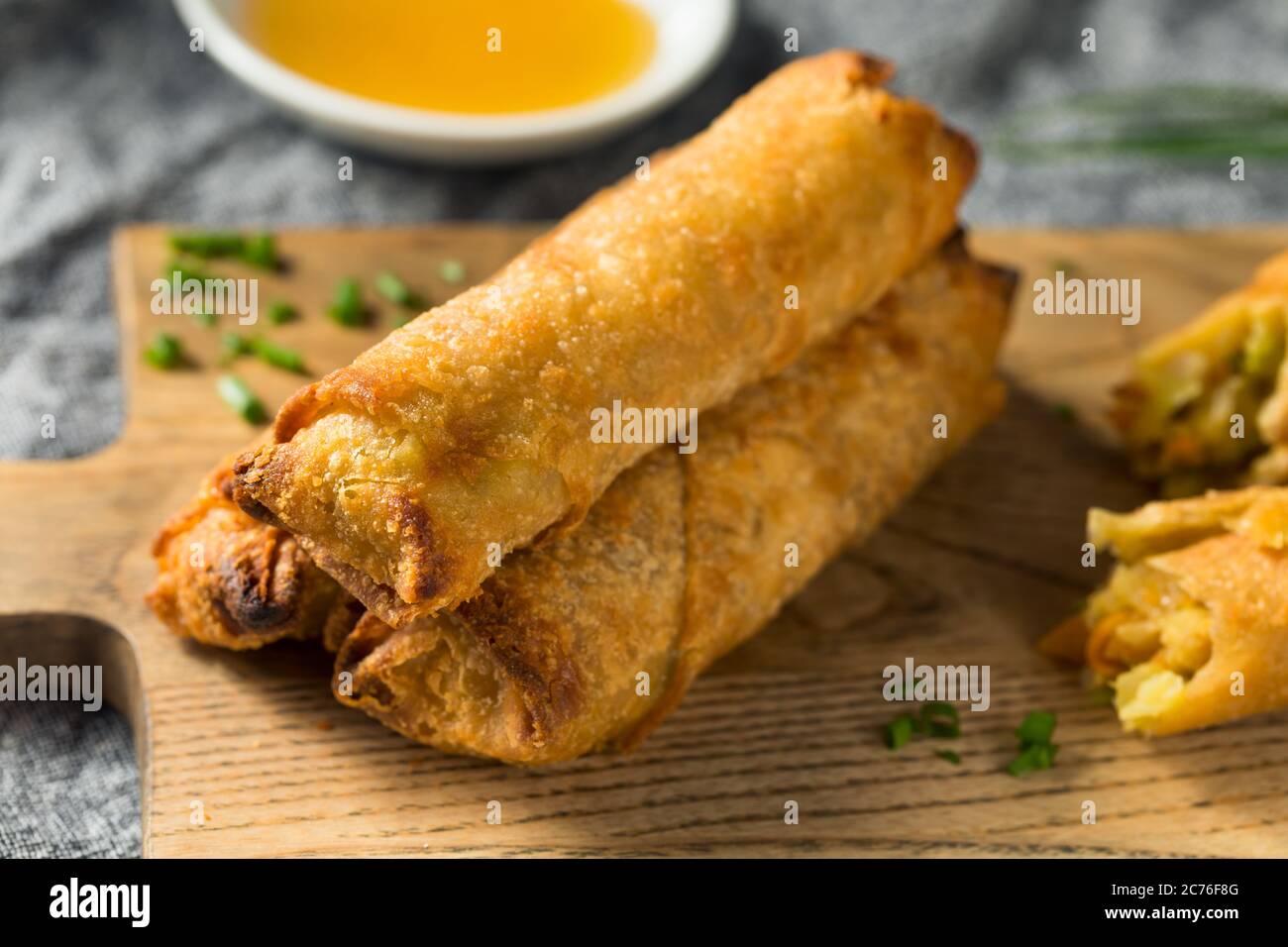 Homemade Chinese Vegetable Egg Rolls with Dipping Sauce Stock Photo Alamy