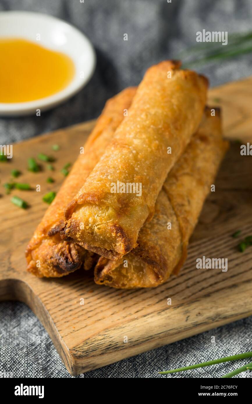 Homemade Chinese Vegetable Egg Rolls with Dipping Sauce Stock Photo Alamy