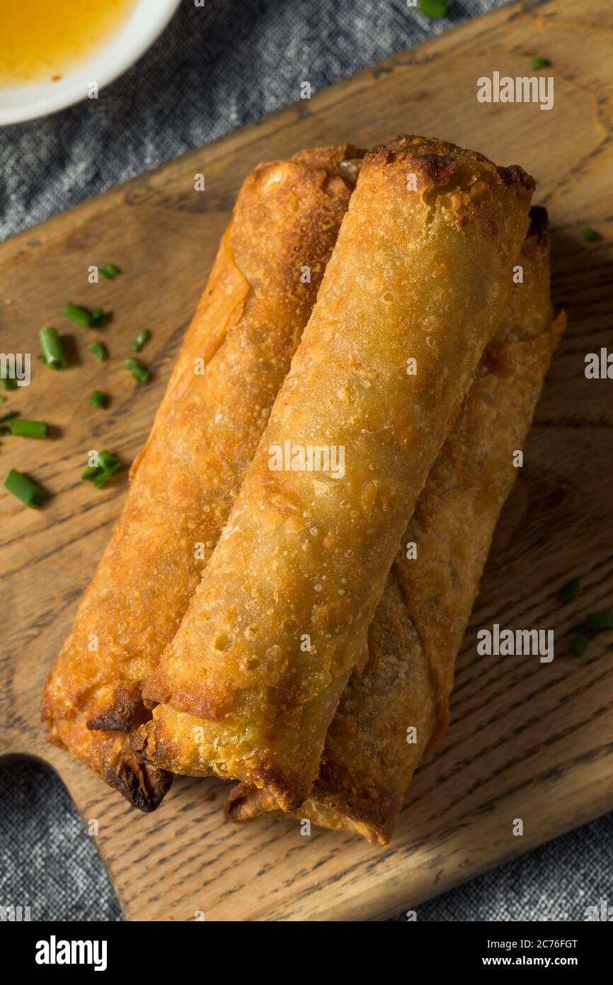 Homemade Chinese Vegetable Egg Rolls with Dipping Sauce Stock Photo Alamy