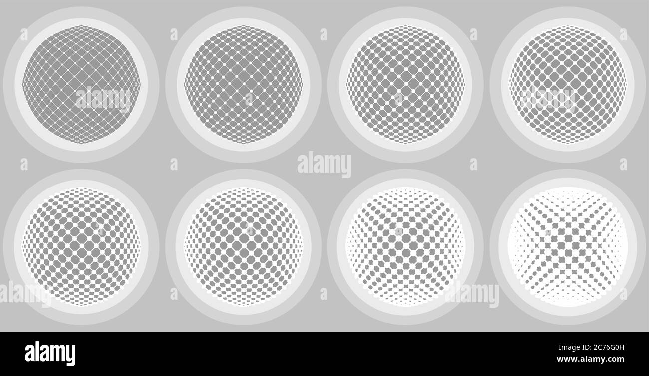 Vector dotted striped spheres set Stock Vector Image & Art - Alamy