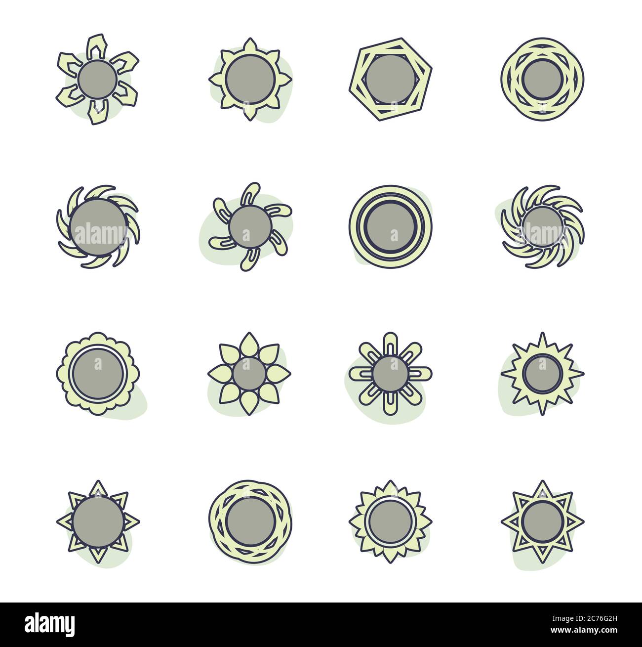 Set Of Sun Icons Stock Vector Image Art Alamy