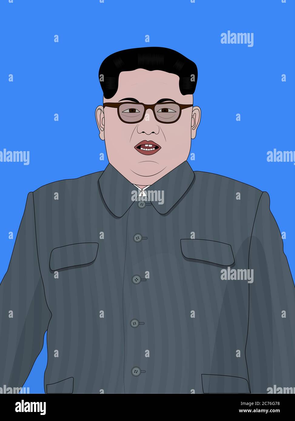 The supreme leader of North Korea - Kim Jong-un Stock Vector