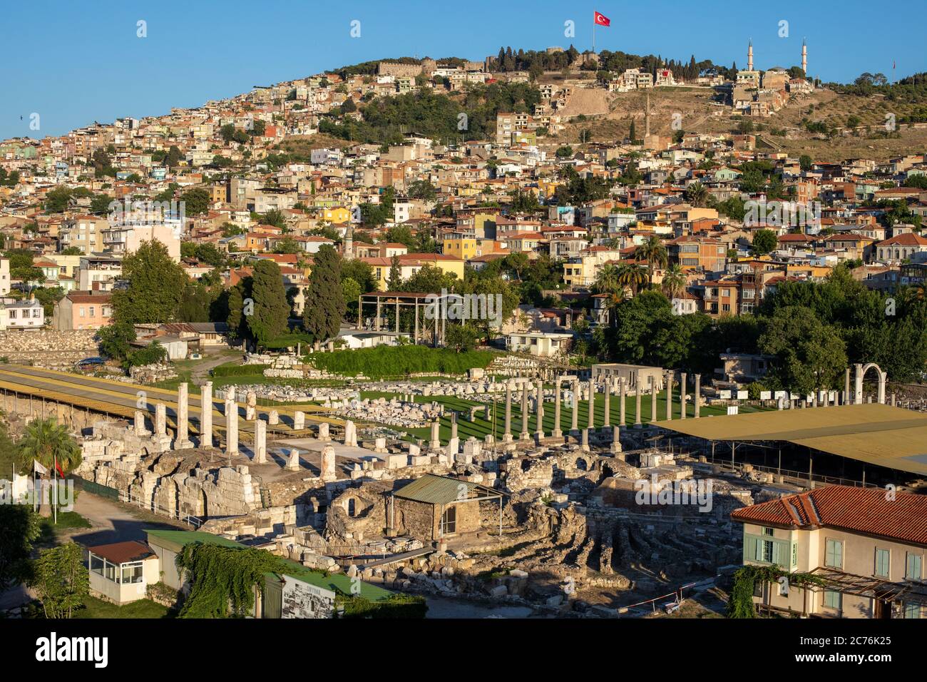 IZMIR, TURKEY,JULY 12 ,2020: The Agora of Smyrna, alternatively known as the Agora of İzmir, is an ancient Roman agora located in Smyrna. Stock Photo