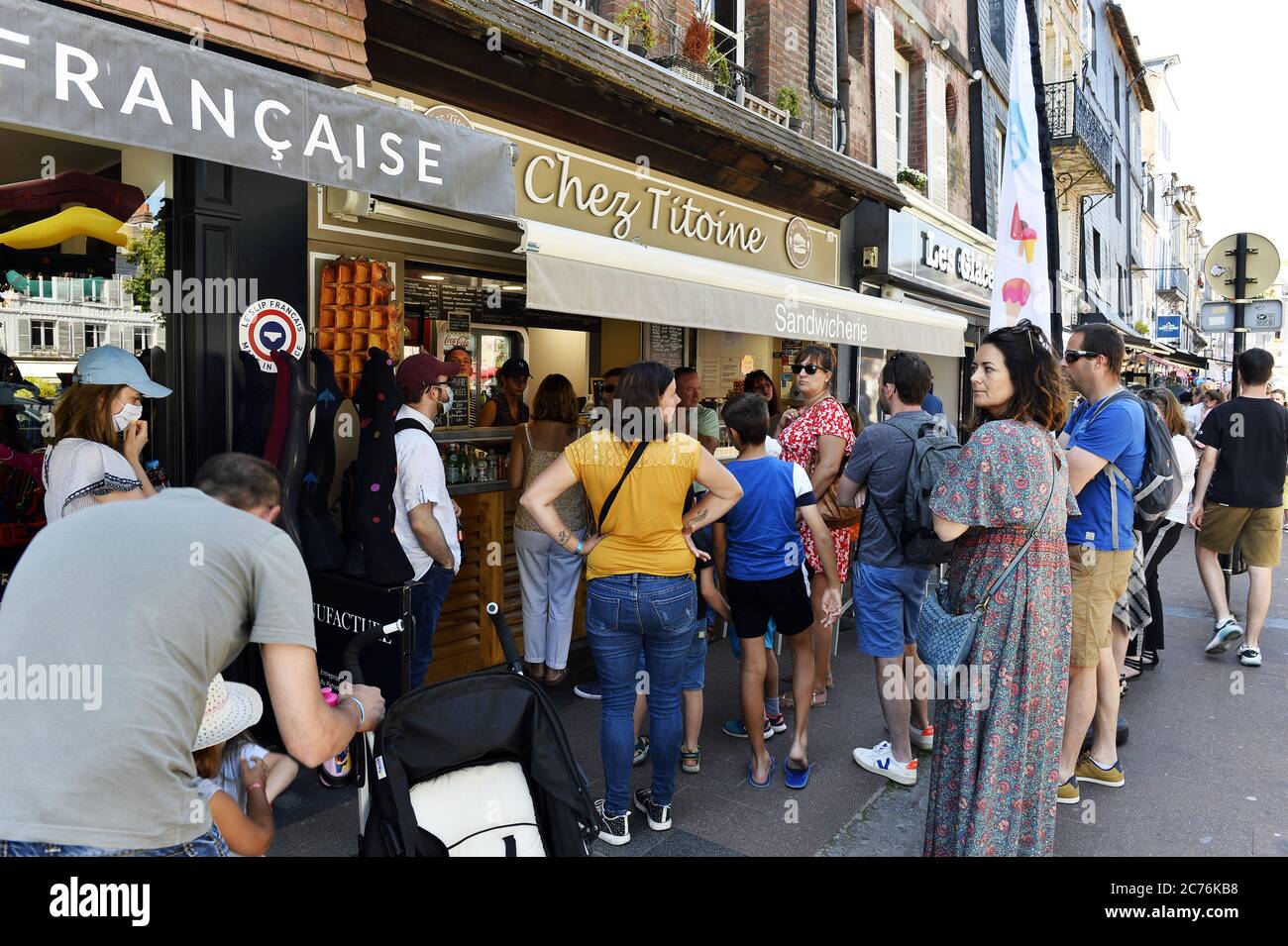 Shopping Street Honfleur Normandy France Stock Photo Alamy