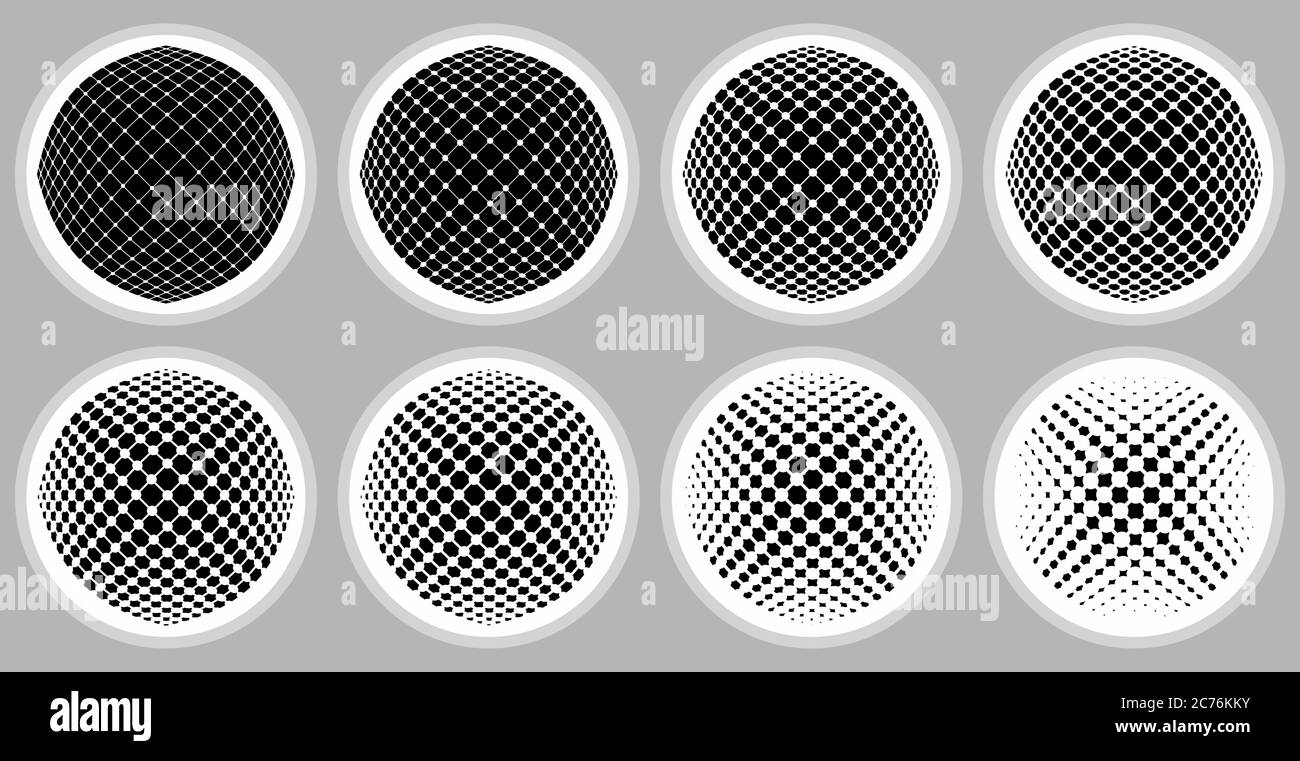 Vector dotted striped spheres set Stock Vector Image & Art - Alamy