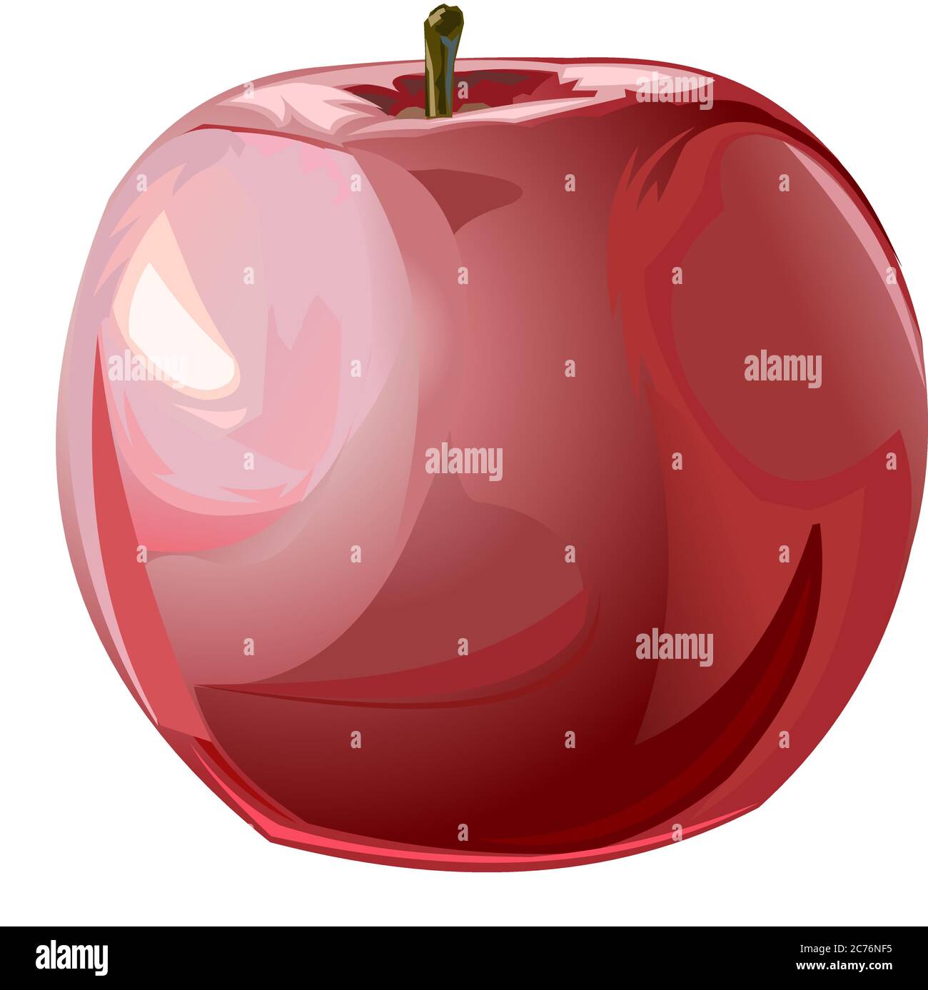An Apple. Garden fruit. Ripe. Vector illustration. Isolated object. Stock Vector