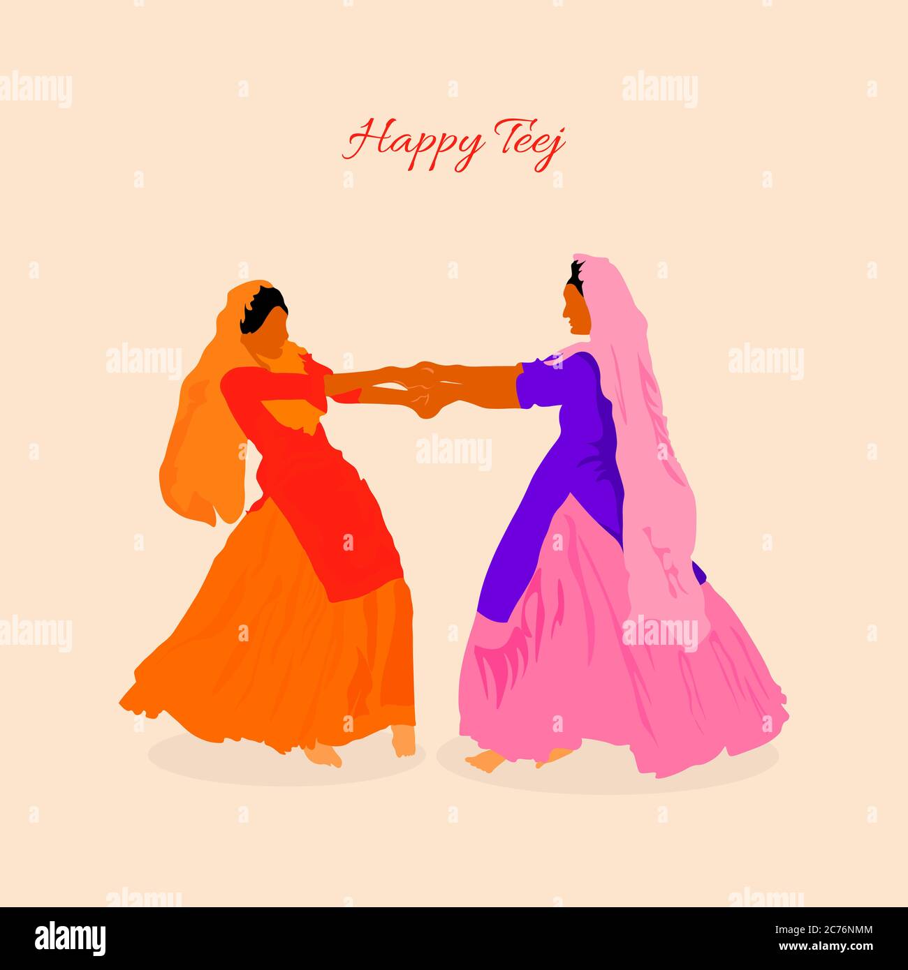 Happy Hariyali Teej Indian Festival Card Background Stock Illustration -  Download Image Now - iStock