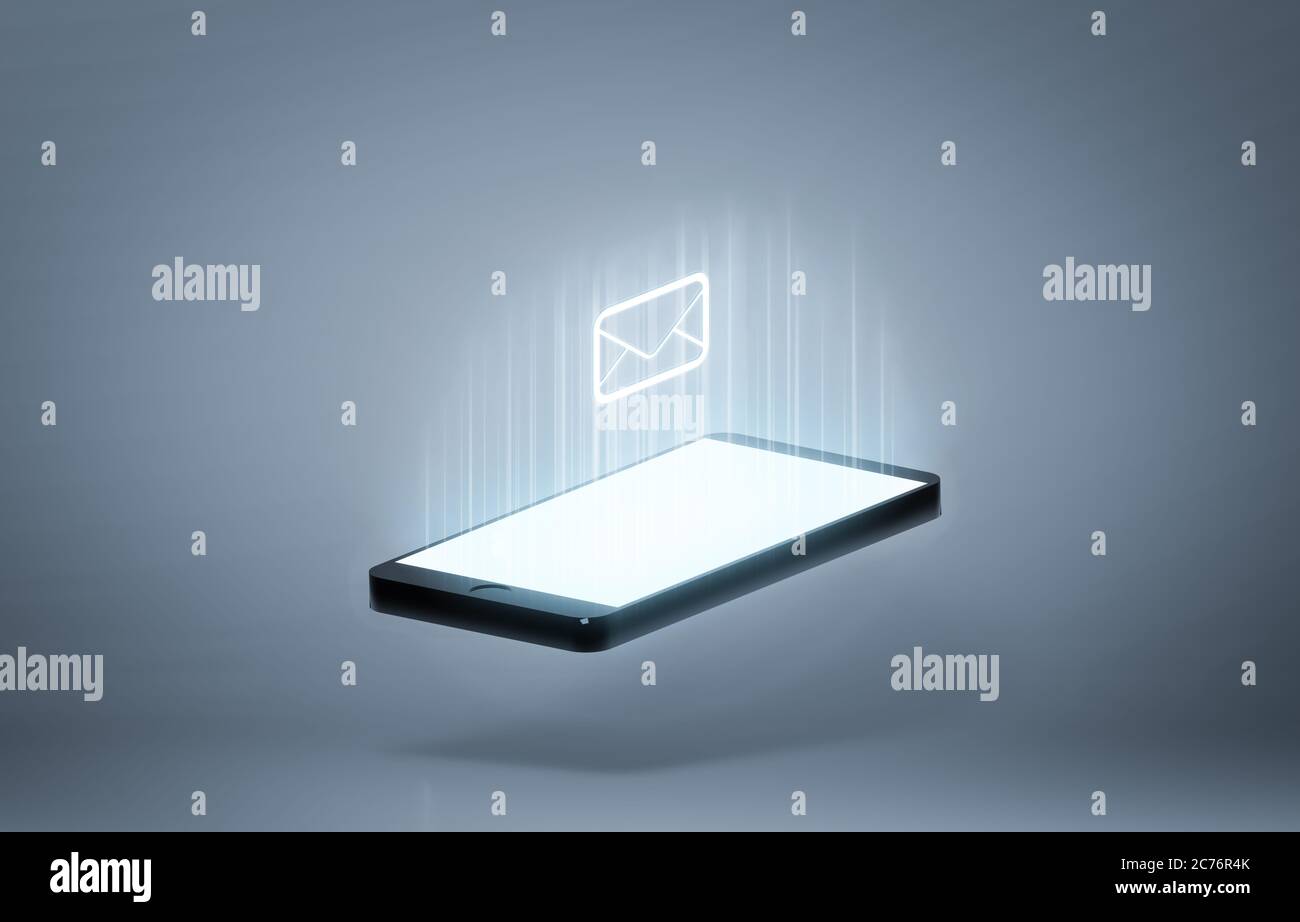 Smartphone 3D Render Illustration Stock Photo - Alamy