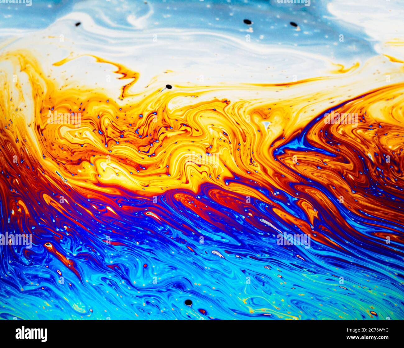 Coloful rainbow psychedelic abstract patternt on soap bubble surface. Macro shot for design Stock Photo