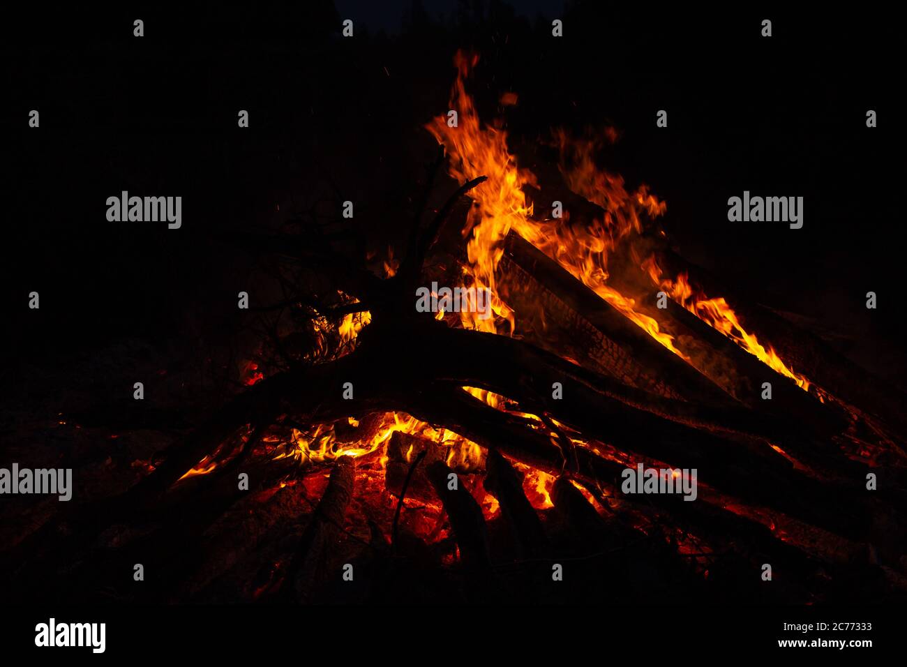 Midsummer holidays festival symbol fire place, traditional in Latvia calling Ligo evening Stock Photo