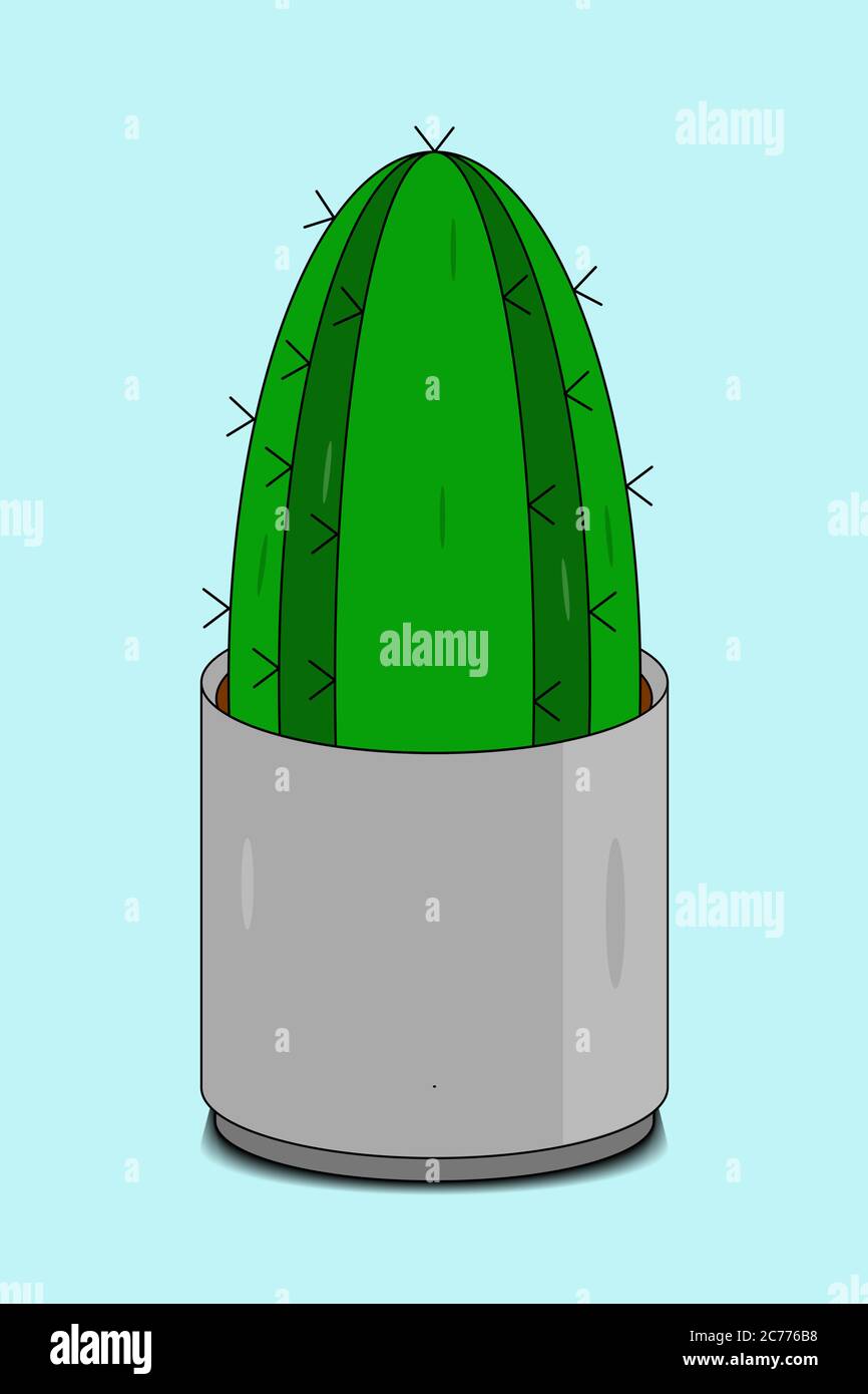 Cactus in a pot - flat design Stock Vector
