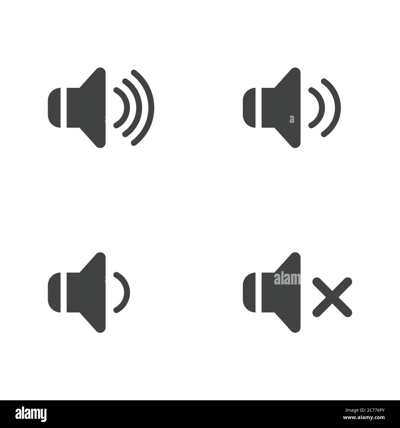 Speaker sound waves icon Black and White Stock Photos & Images - Alamy