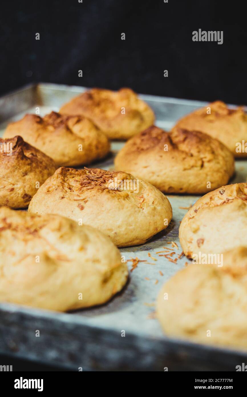 hot bread, fresh from the oven, homemade bread, butter bread Stock Photo