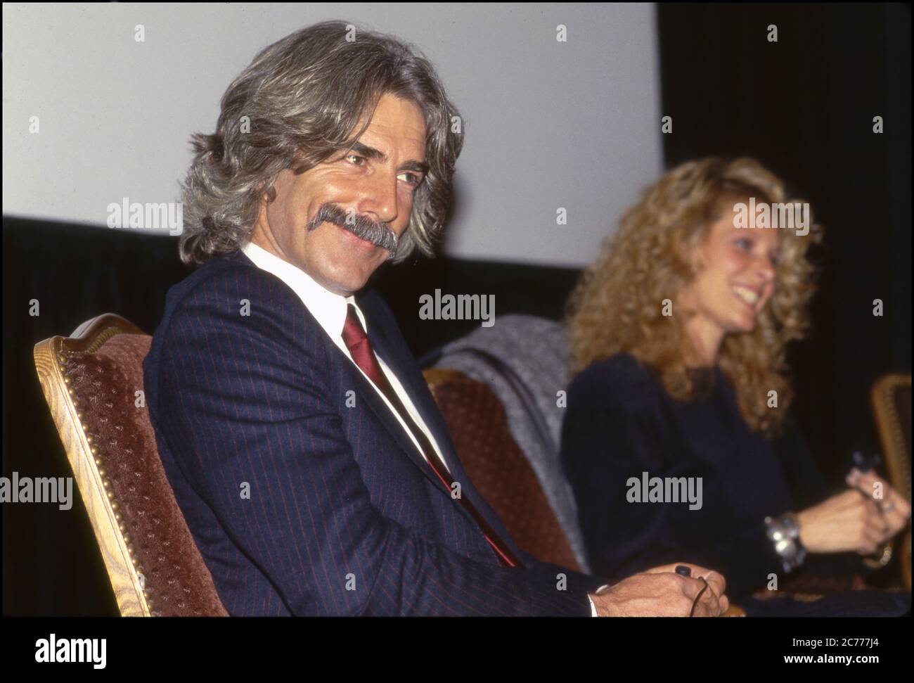 American actor Sam Elliott and voice over professional Sam Elliott with wife Katherine Ross circa 1980s. Stock Photo