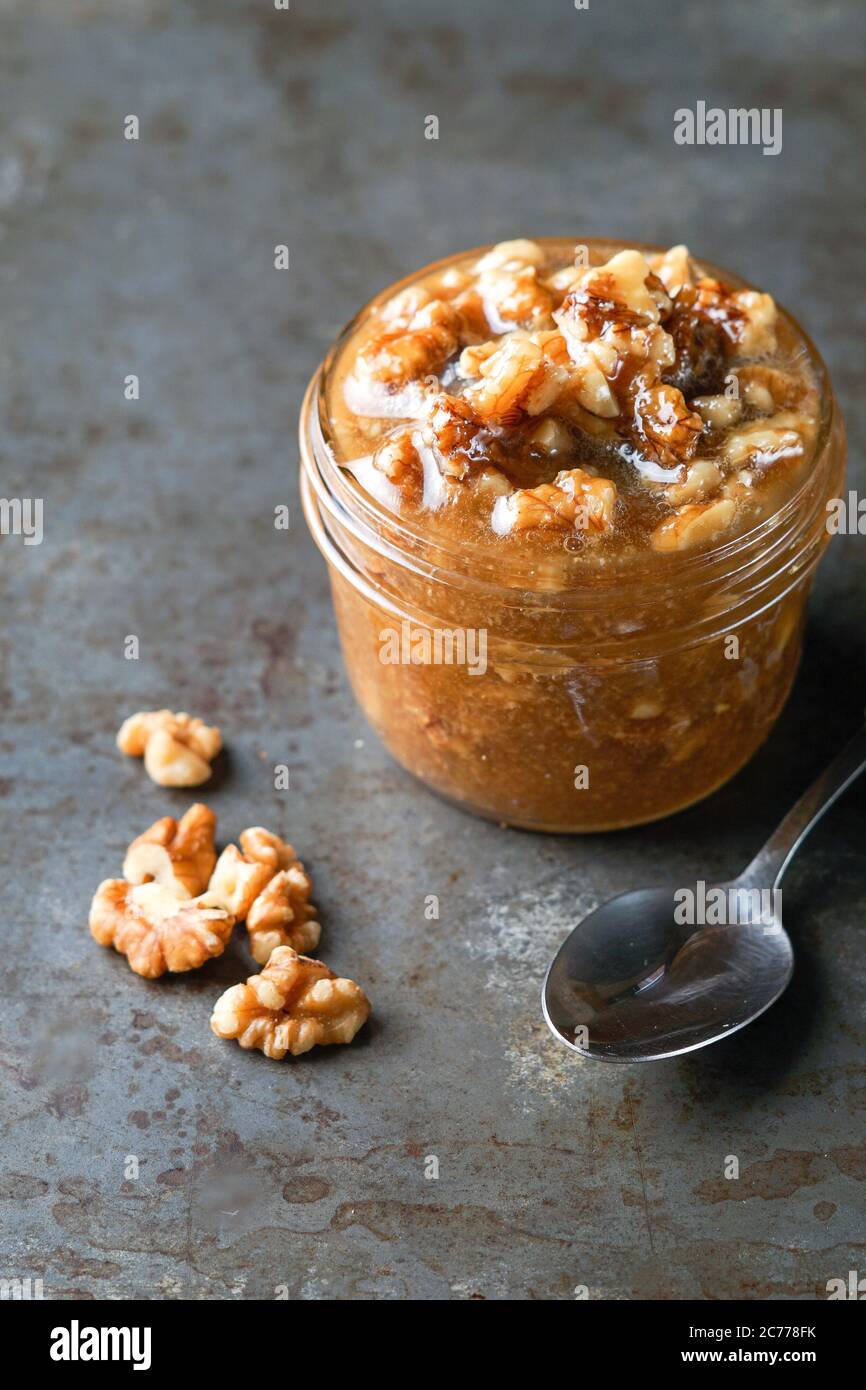 Wet Walnuts in a Jar Stock Photo Alamy