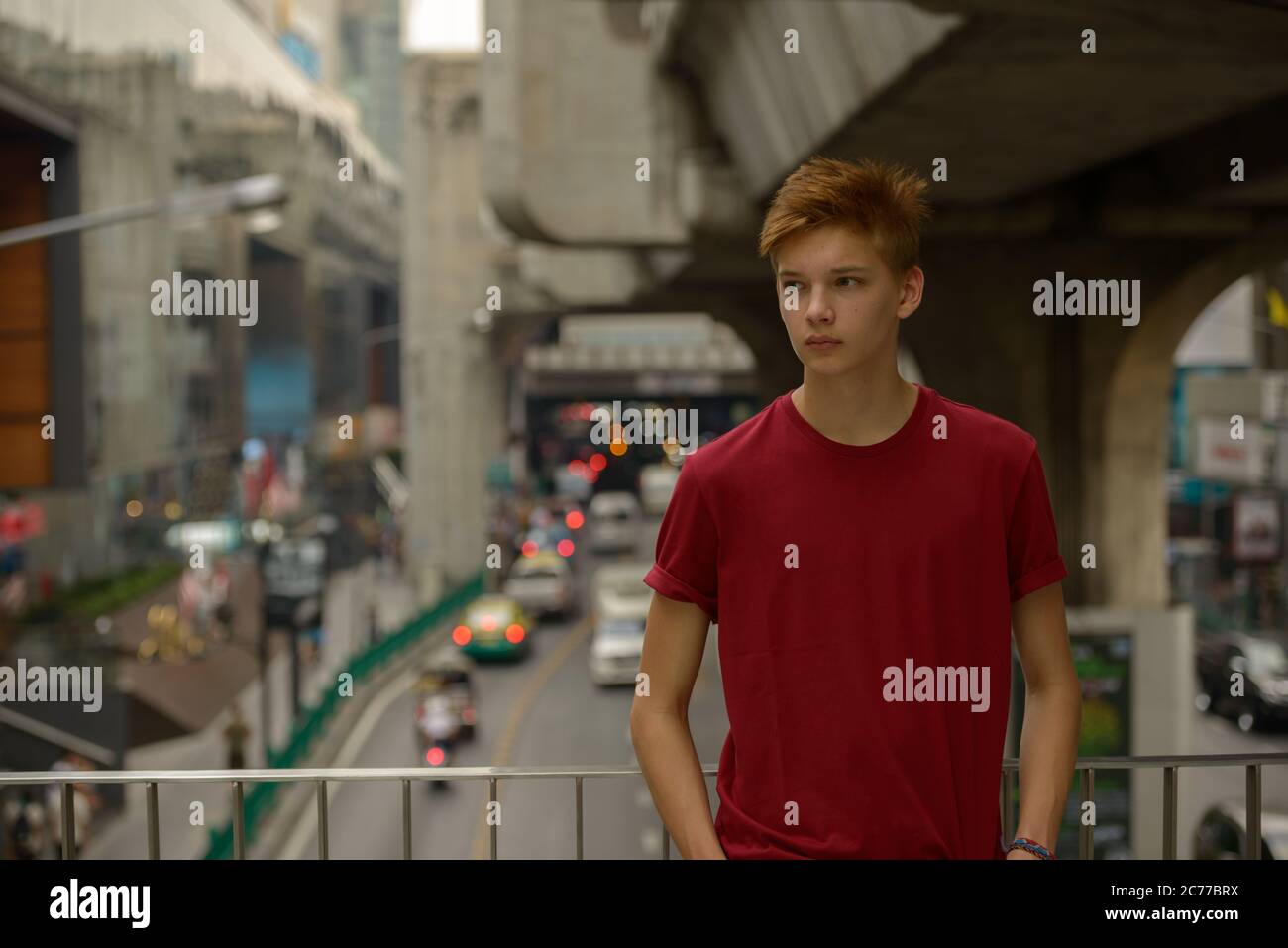 Young handsome teenage boy in the city outdoors Stock Photo - Alamy
