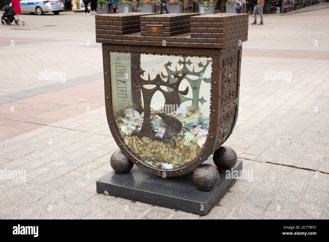 Classic retro vintage donate box for Polish or Pole people and foreign ...