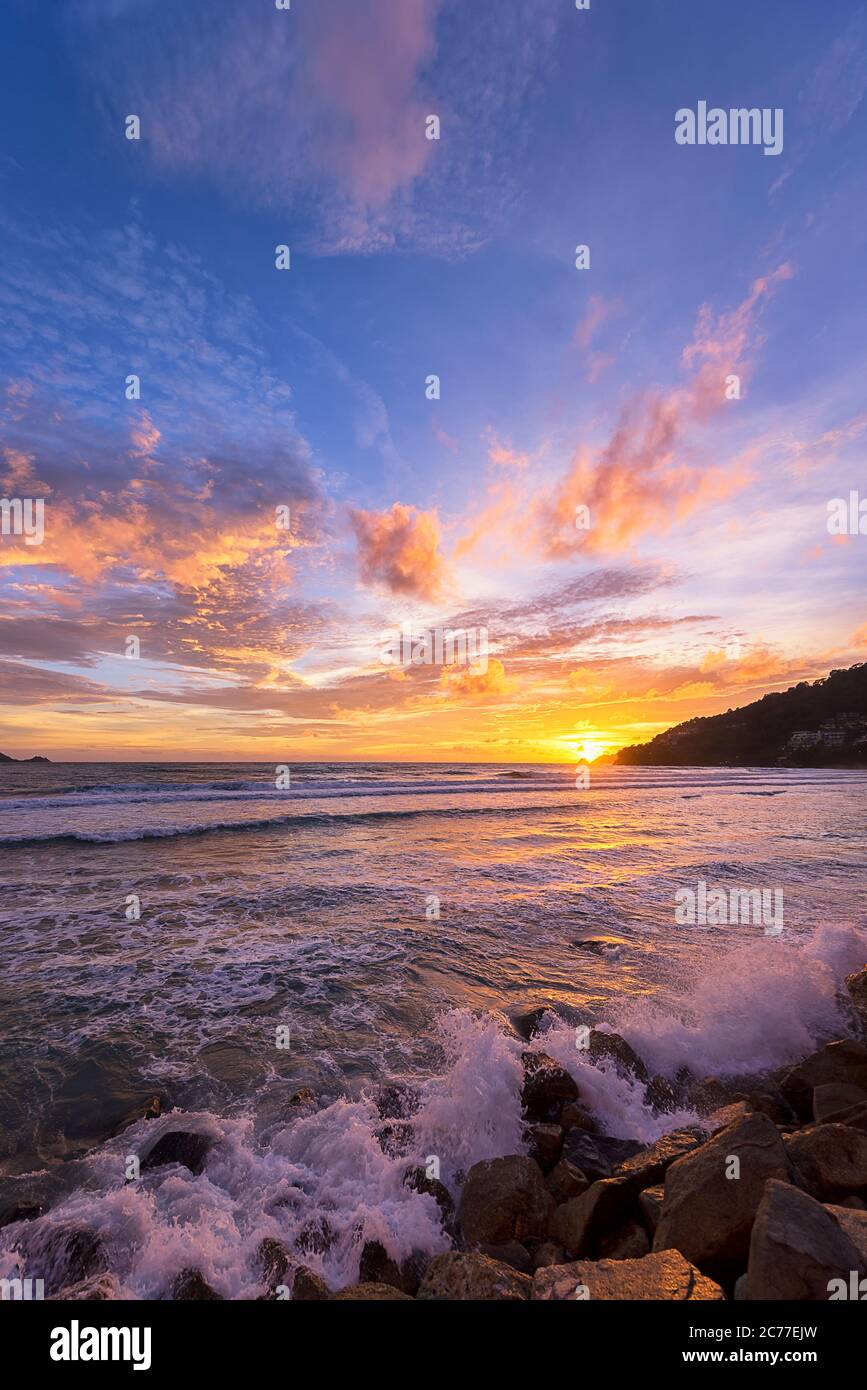 sunset sky and tropical sea Stock Photo - Alamy