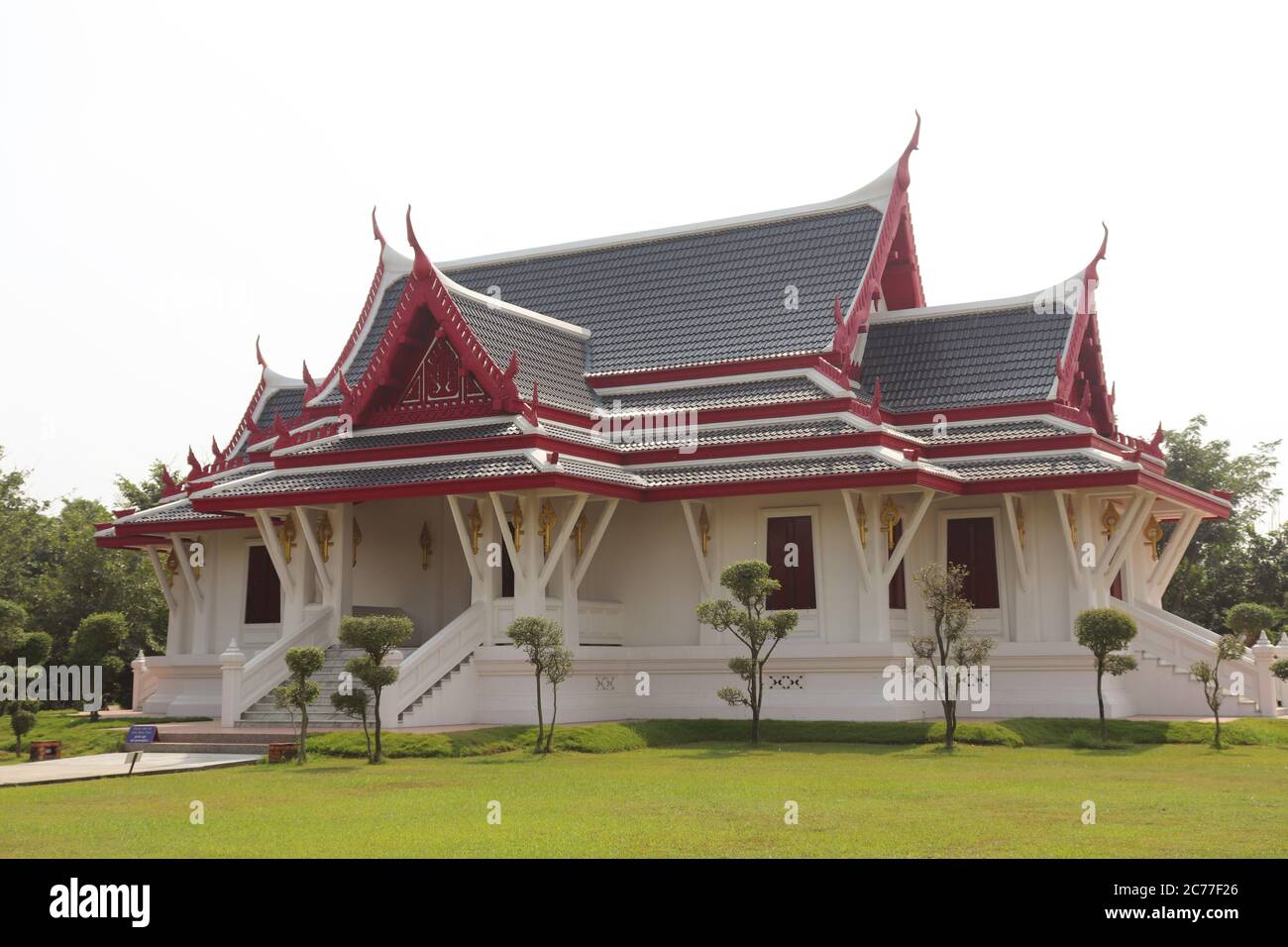 Thai temple located at Lumbini, Nepal. Birth palce of Gautam Buddha . Stock Photo