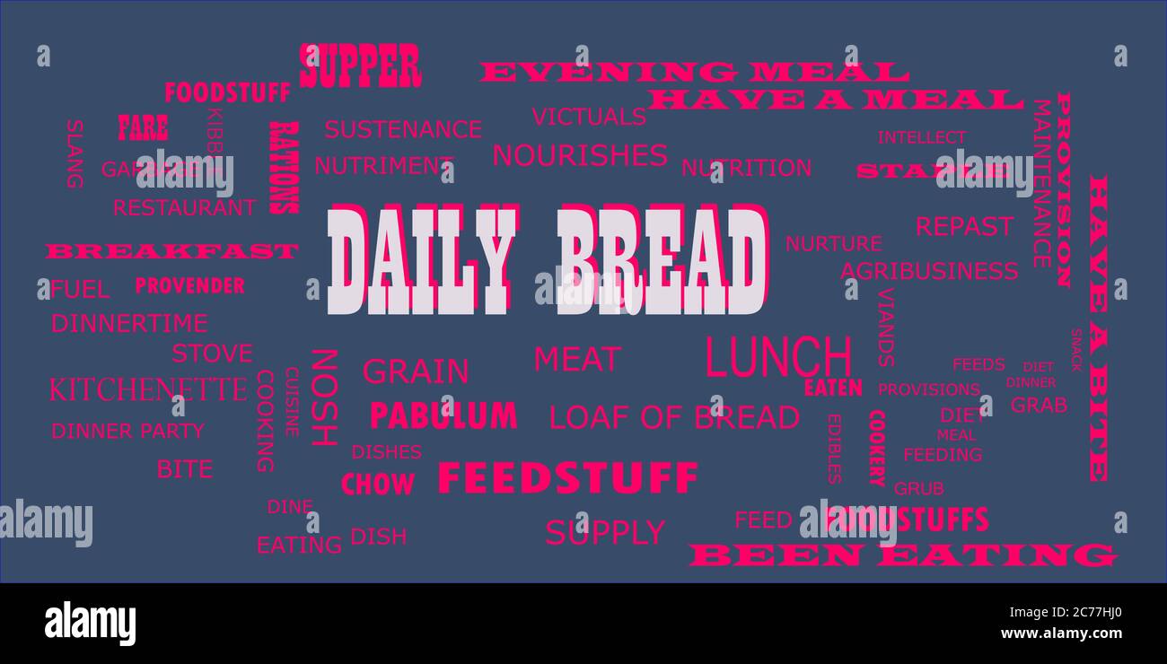 Daily bread a human body nutritional terminology presented with word