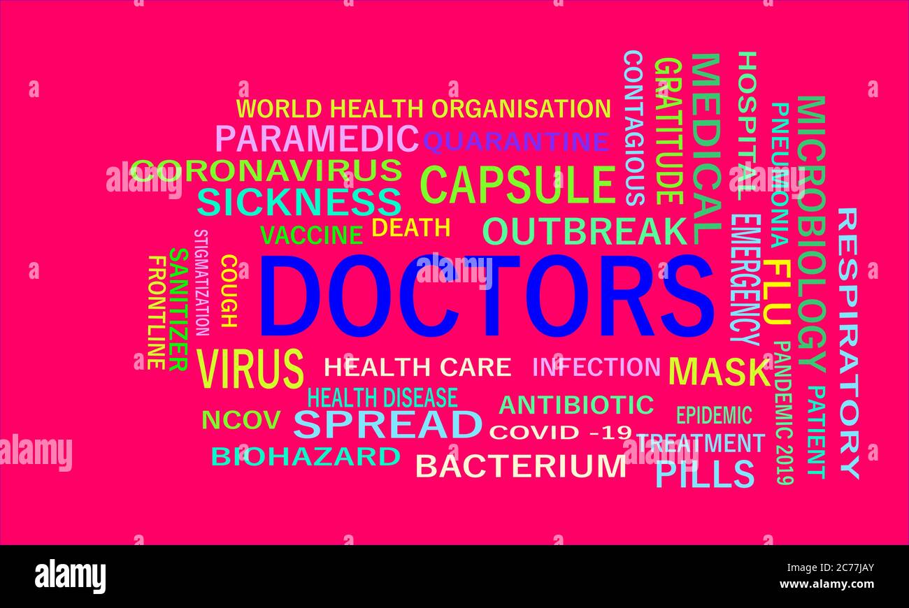 Doctors Human health condition related medical terminology presented on