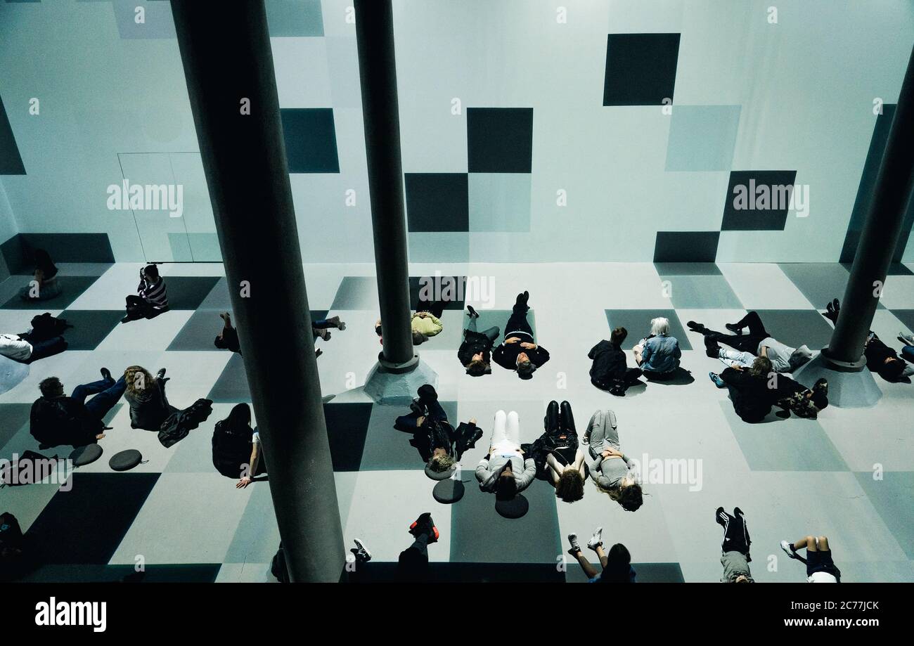 Digital art exhibit in New York Stock Photo Alamy