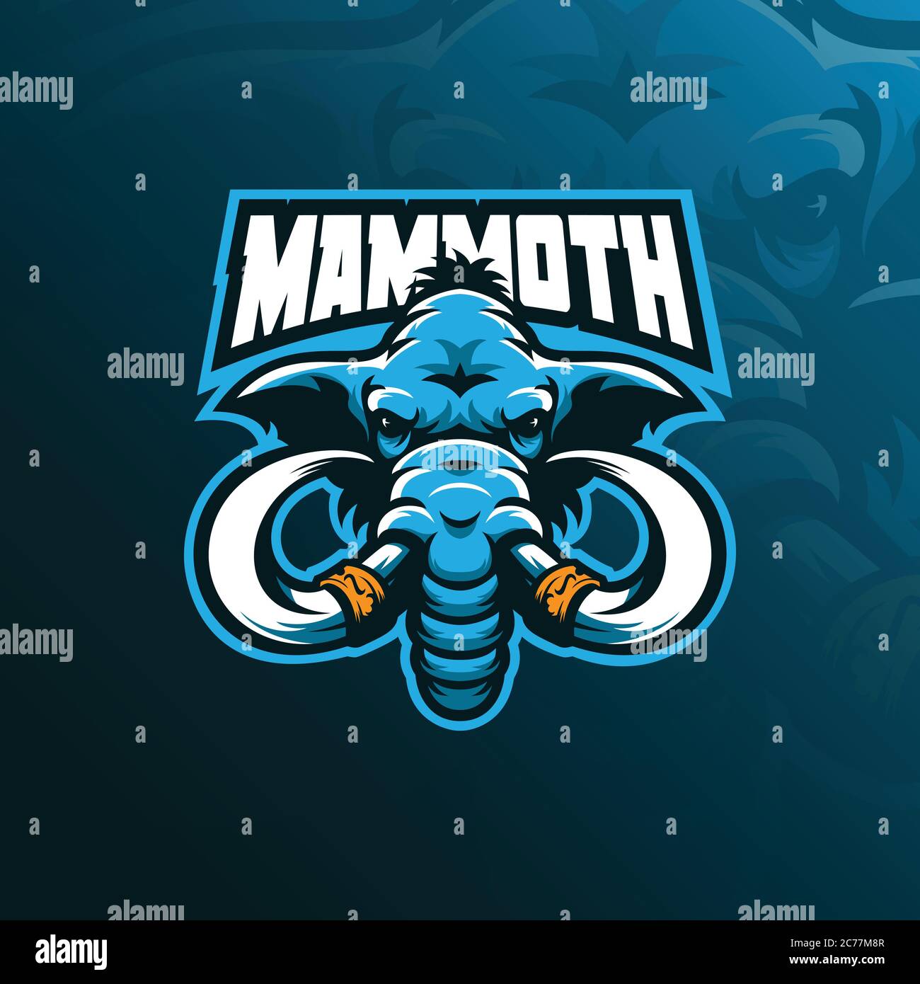mammoth mascot logo design vector with modern illustration concept