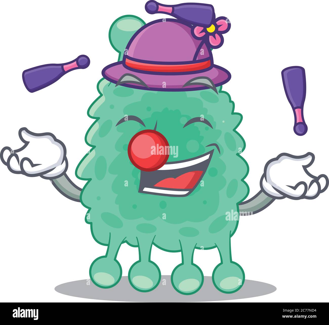 A Azotobacter Vinelandii Cartoon Design Style Succeed Playing Juggling ...