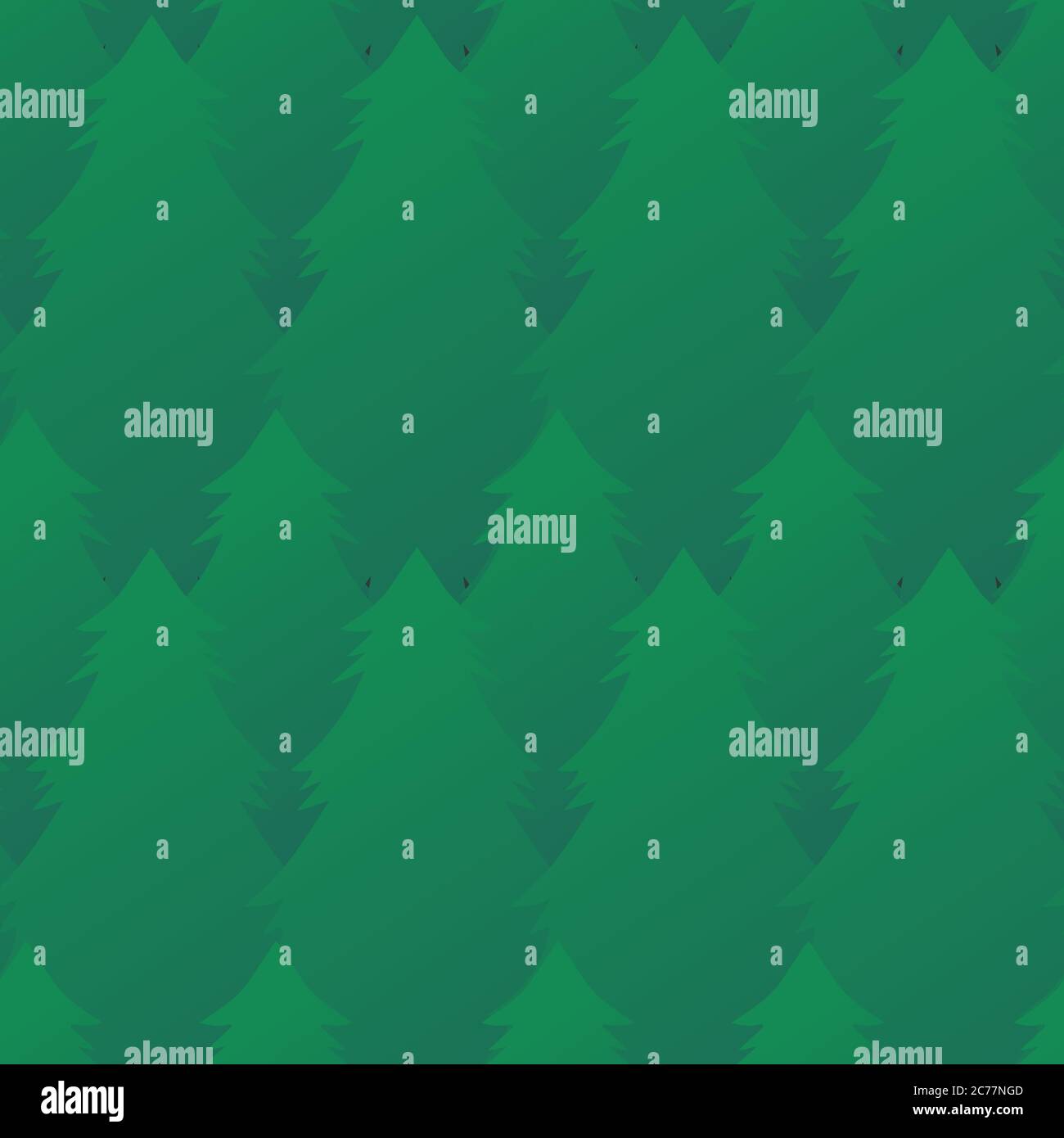 Seamless texture with green fir trees in a row. Vector pattern for ...