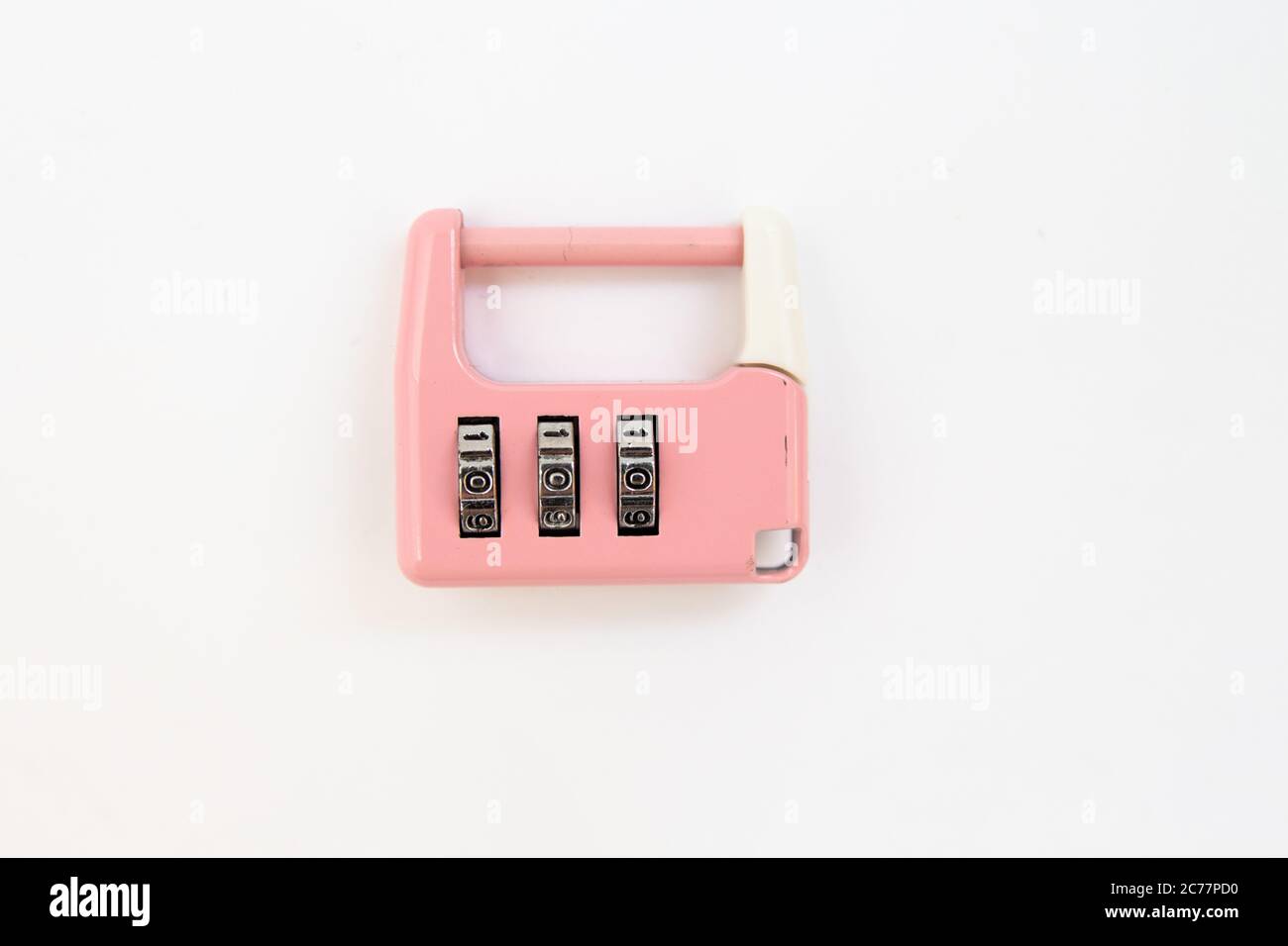 combination lock for a suitcase a white background Stock Photo