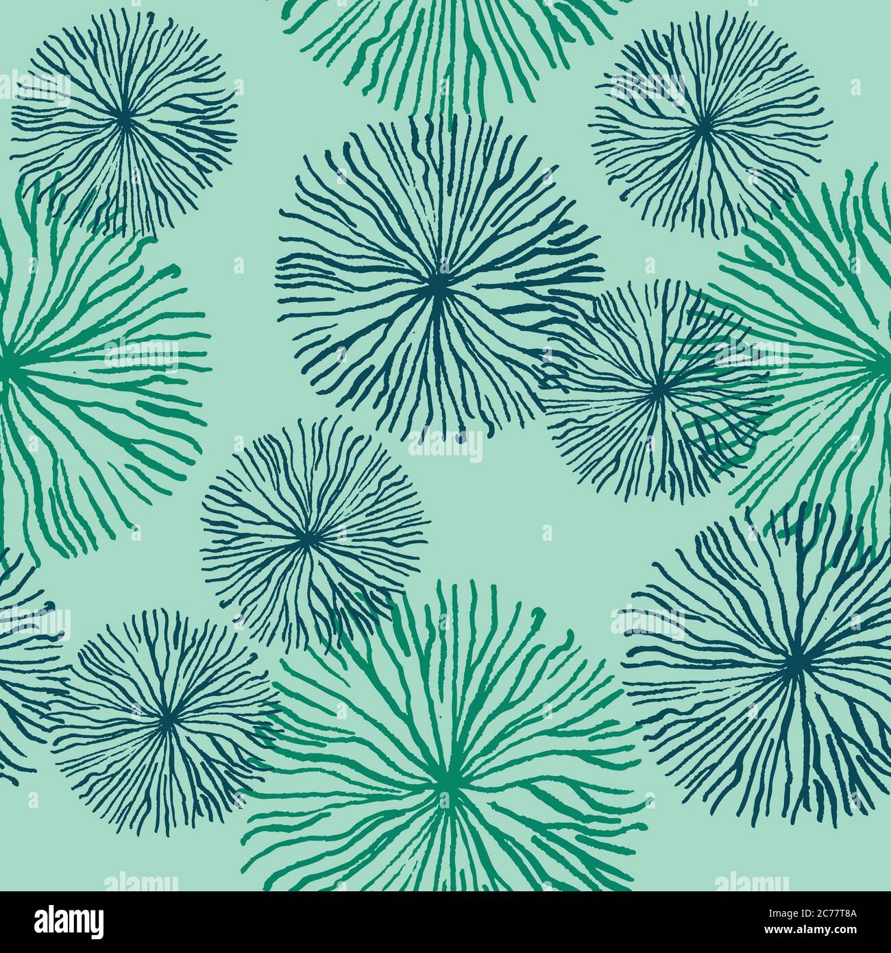 Seamless pattern with abstract floral structures and elements. Vector illustration Stock Vector