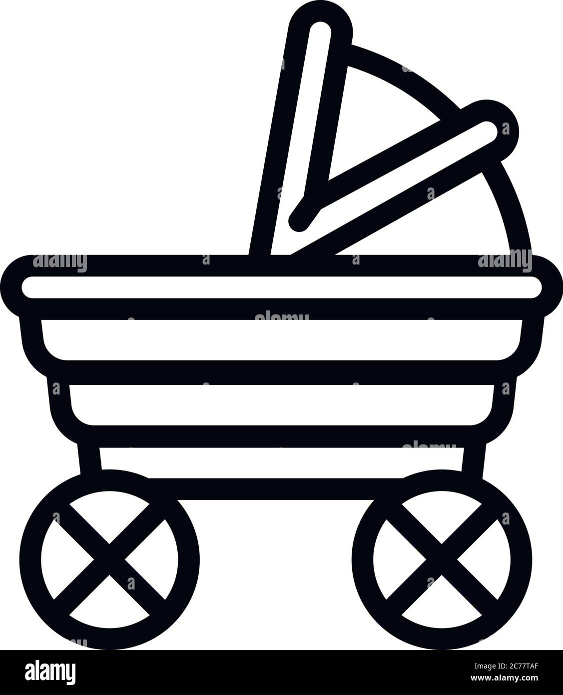 Baby buggy icon. Outline baby buggy vector icon for web design isolated