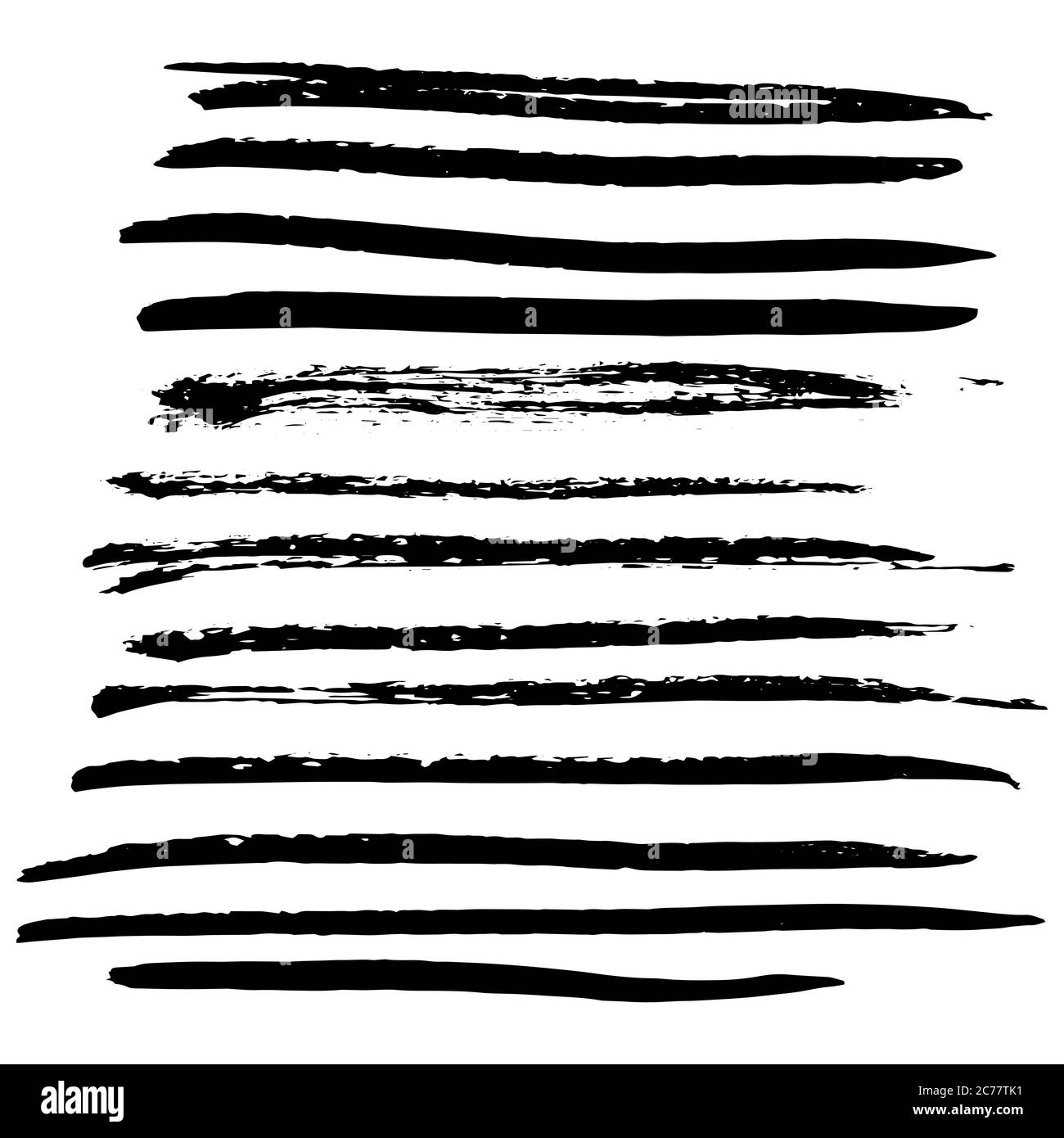 Ink black grunge stripes set. Vector illustration Stock Vector