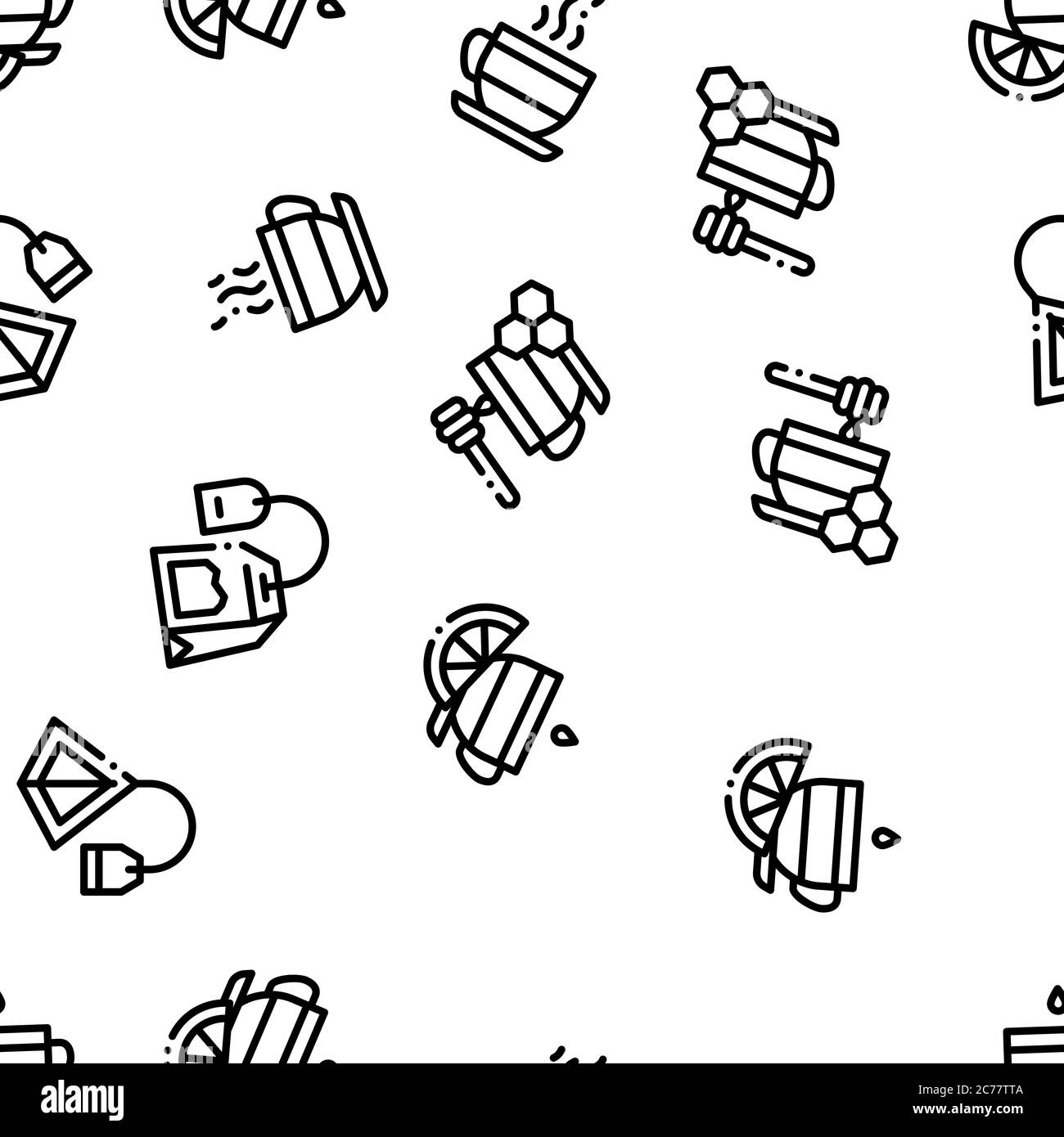 Tea Ceremony Tradition Seamless Pattern Vector Stock Vector