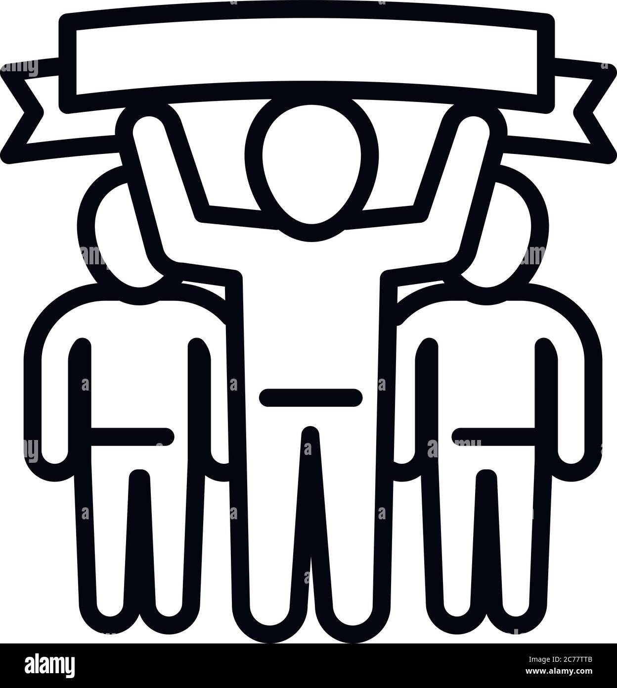 Teamwork united icon. Outline teamwork united vector icon for web ...